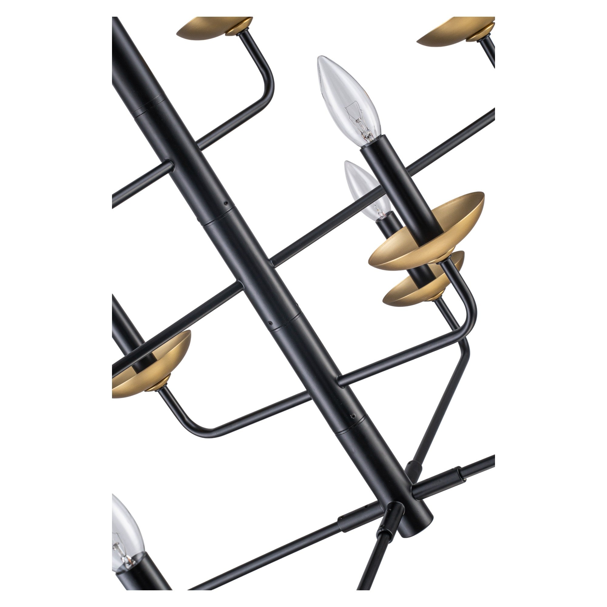 Glowlings 10-Light Classical 31"Wide Large 4-Tied Black&Gold Candle Style Chandelier