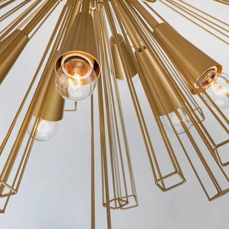 Glowlings 10-flammiger moderner Sunburst-Sputnik-Kugel-Kronleuchter für Esszimmer