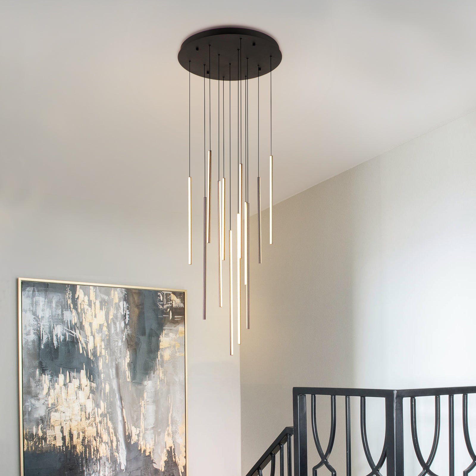 Glowlings 12/18-Licht Moderne Zylinder Linear LED Pendelleuchte für Treppenhaus