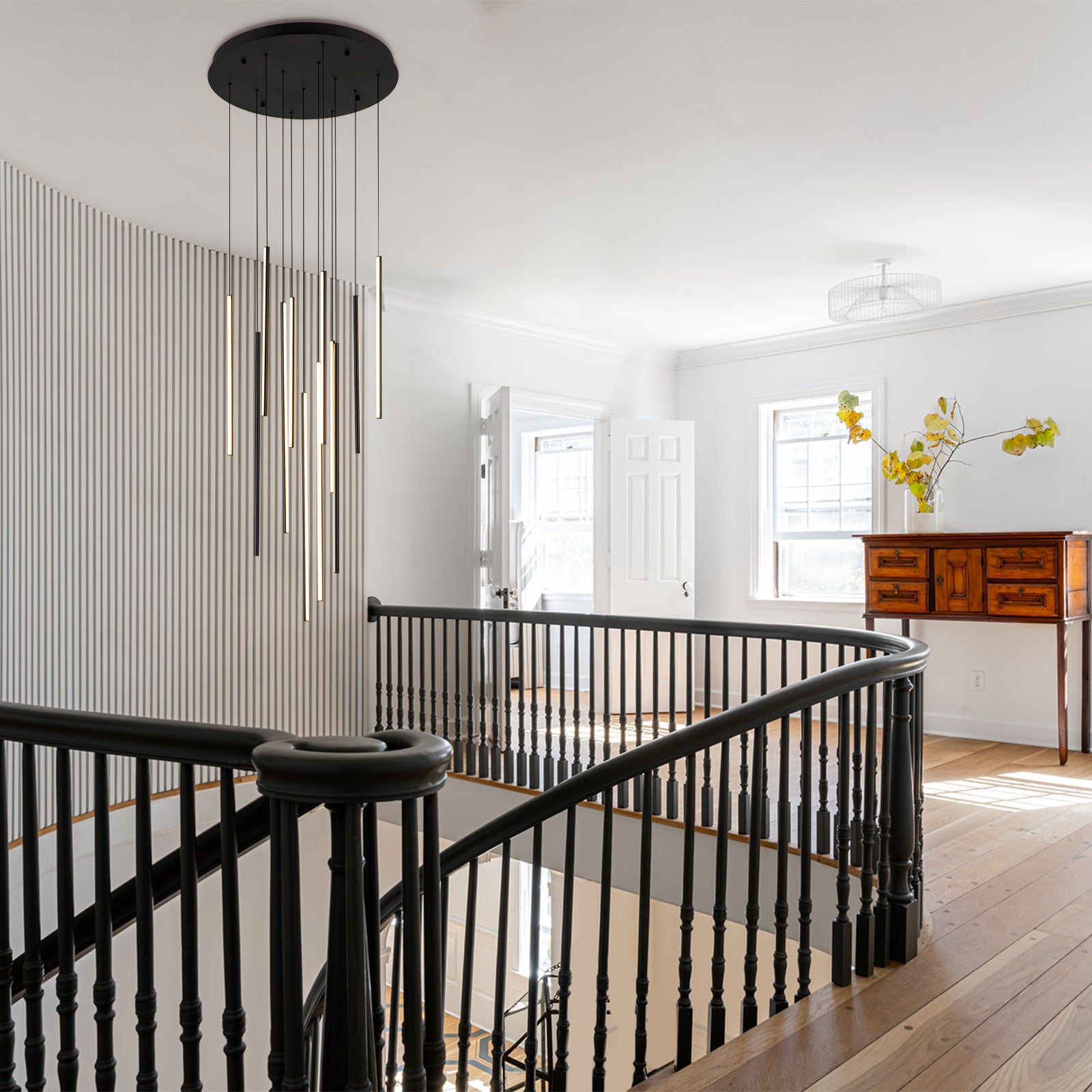 Glowlings 12/18-Licht Moderne Zylinder Linear LED Pendelleuchte für Treppenhaus
