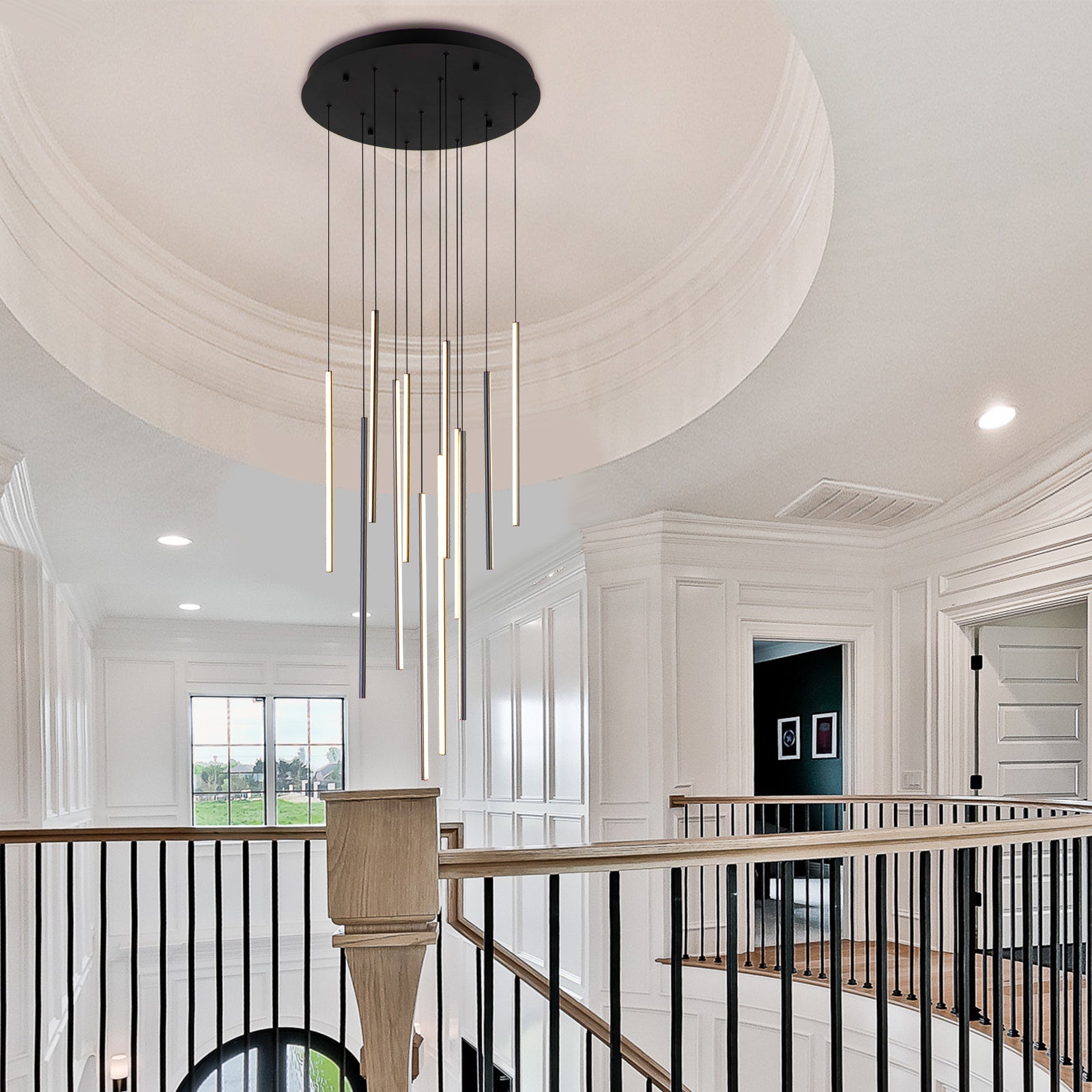 Glowlings 12/18-Licht Moderne Zylinder Linear LED Pendelleuchte für Treppenhaus