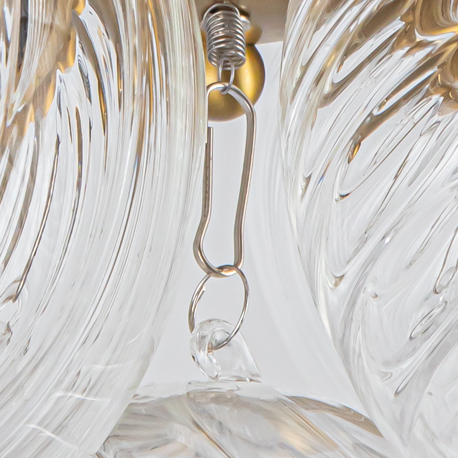 Glowlings Moderner Kronleuchter mit 12 Lichtern, 50,8 cm breit, klares geripptes Glas