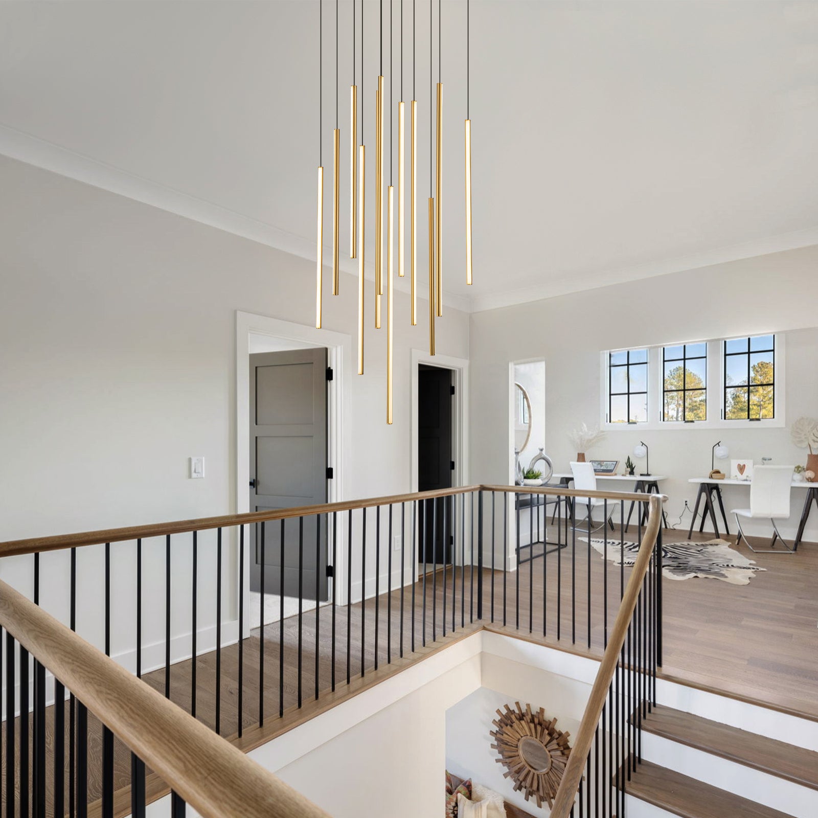 Glowlings 12/18-Licht Moderne Zylinder Linear LED Pendelleuchte für Treppenhaus