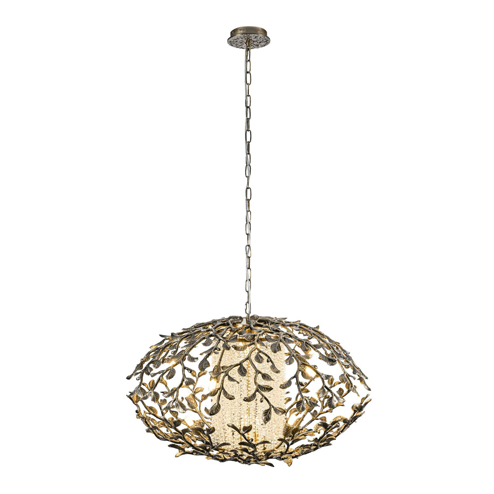 Glowlings 16-Light Retro 33"Wide Large Bronze Branches Crystal Globe Chandelier