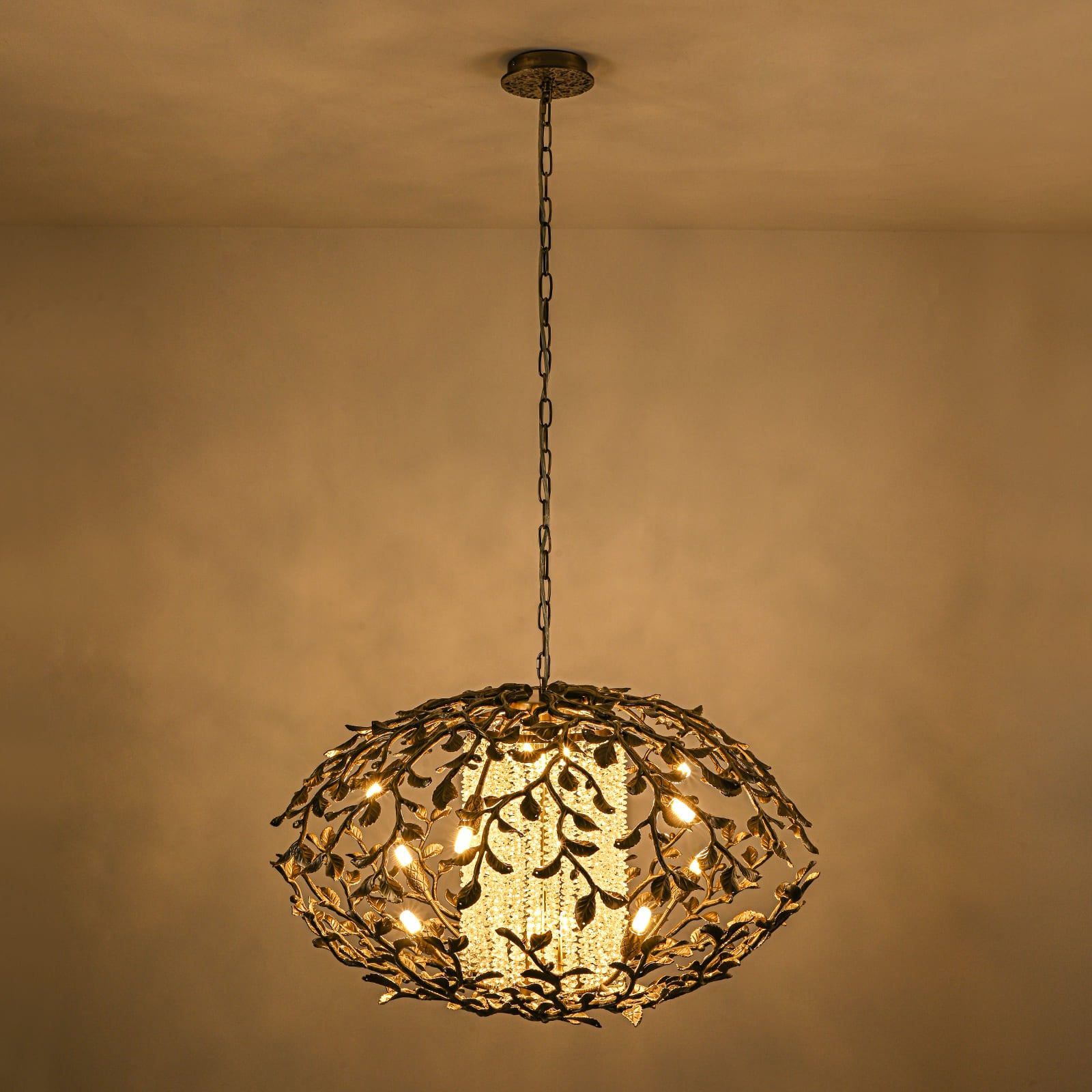 Glowlings 16-Light Retro 33"Wide Large Bronze Branches Crystal Globe Chandelier