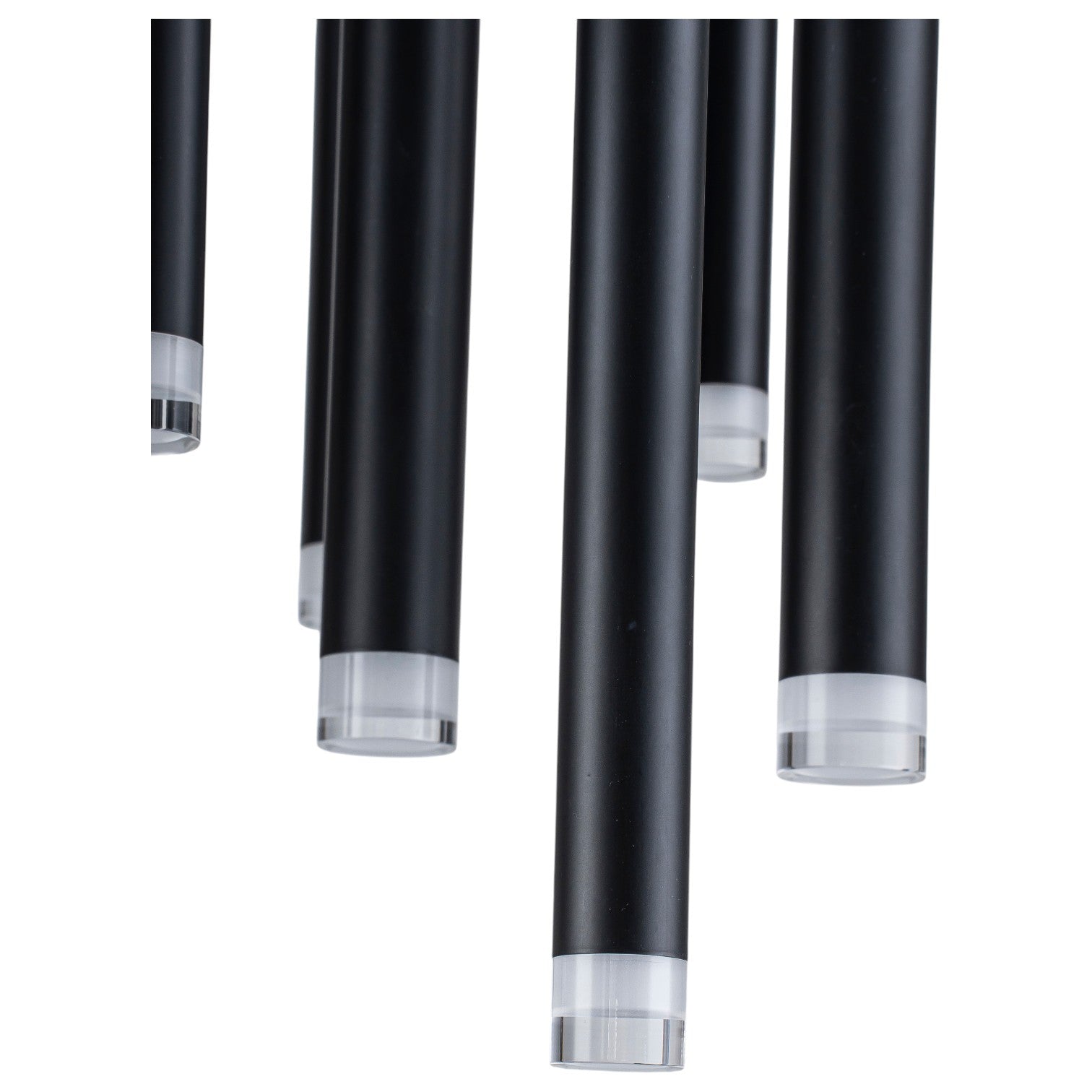 Glowlings 16-Light Modern Cylinder Chandelier Matte Black Raindrop Pendant Light Adjustable Cascade
