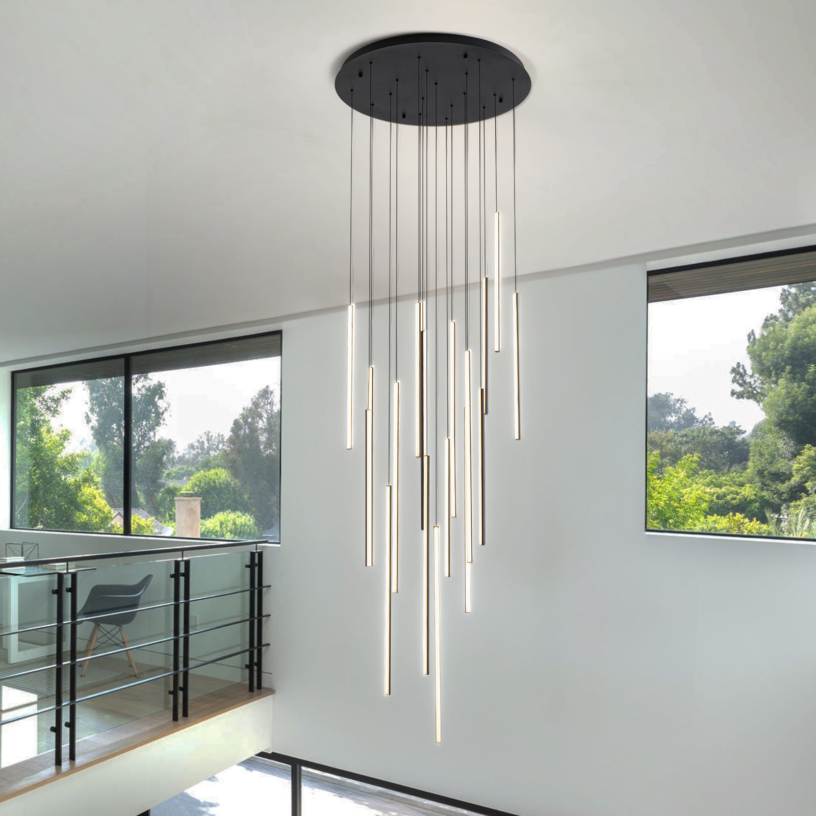 Glowlings 12/18-Licht Moderne Zylinder Linear LED Pendelleuchte für Treppenhaus