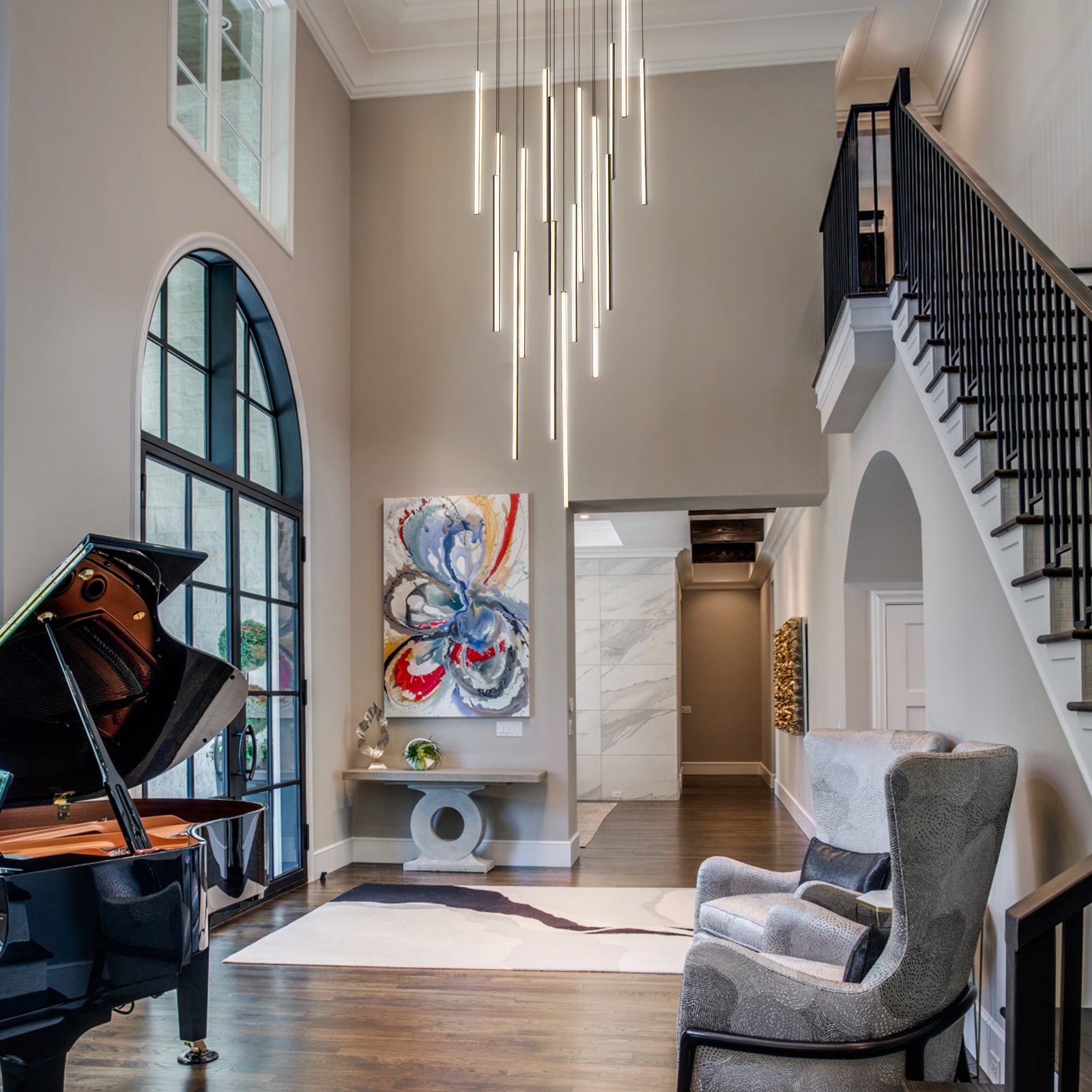 Glowlings 12/18-Licht Moderne Zylinder Linear LED Pendelleuchte für Treppenhaus