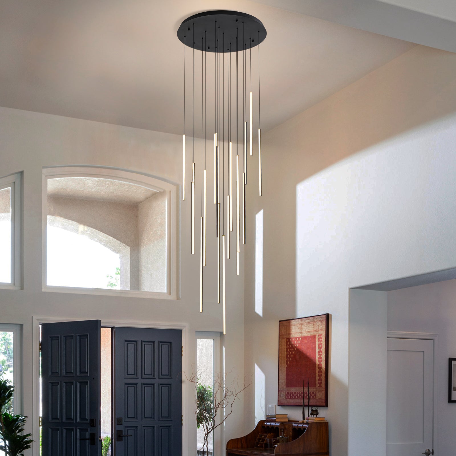 Glowlings 12/18-Licht Moderne Zylinder Linear LED Pendelleuchte für Treppenhaus