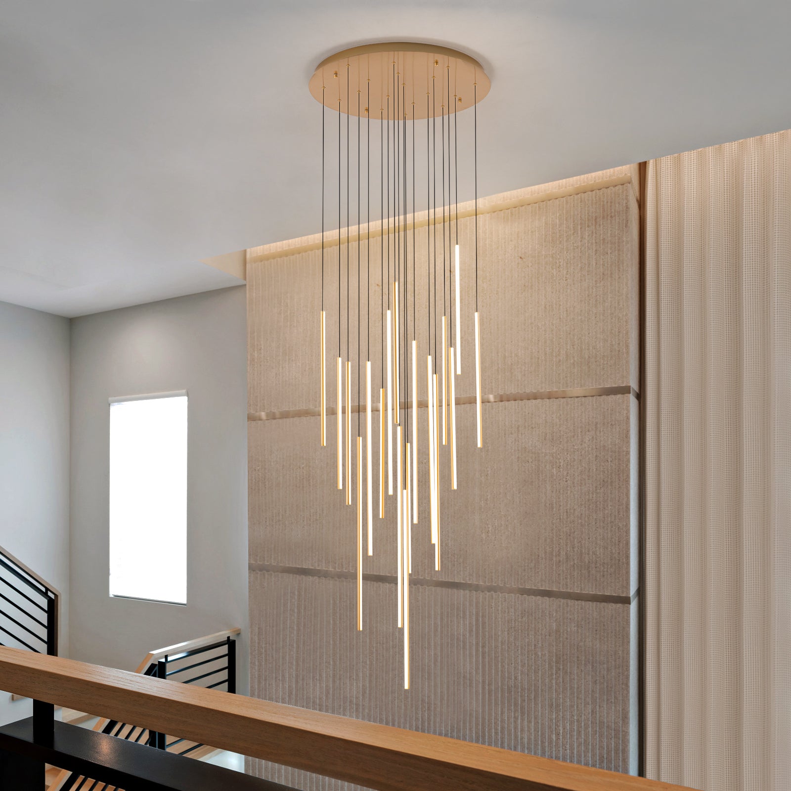 Glowlings 12/18-Licht Moderne Zylinder Linear LED Pendelleuchte für Treppenhaus
