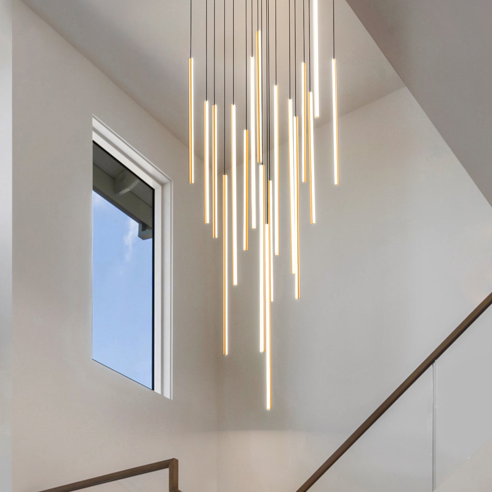 Glowlings 12/18-Licht Moderne Zylinder Linear LED Pendelleuchte für Treppenhaus