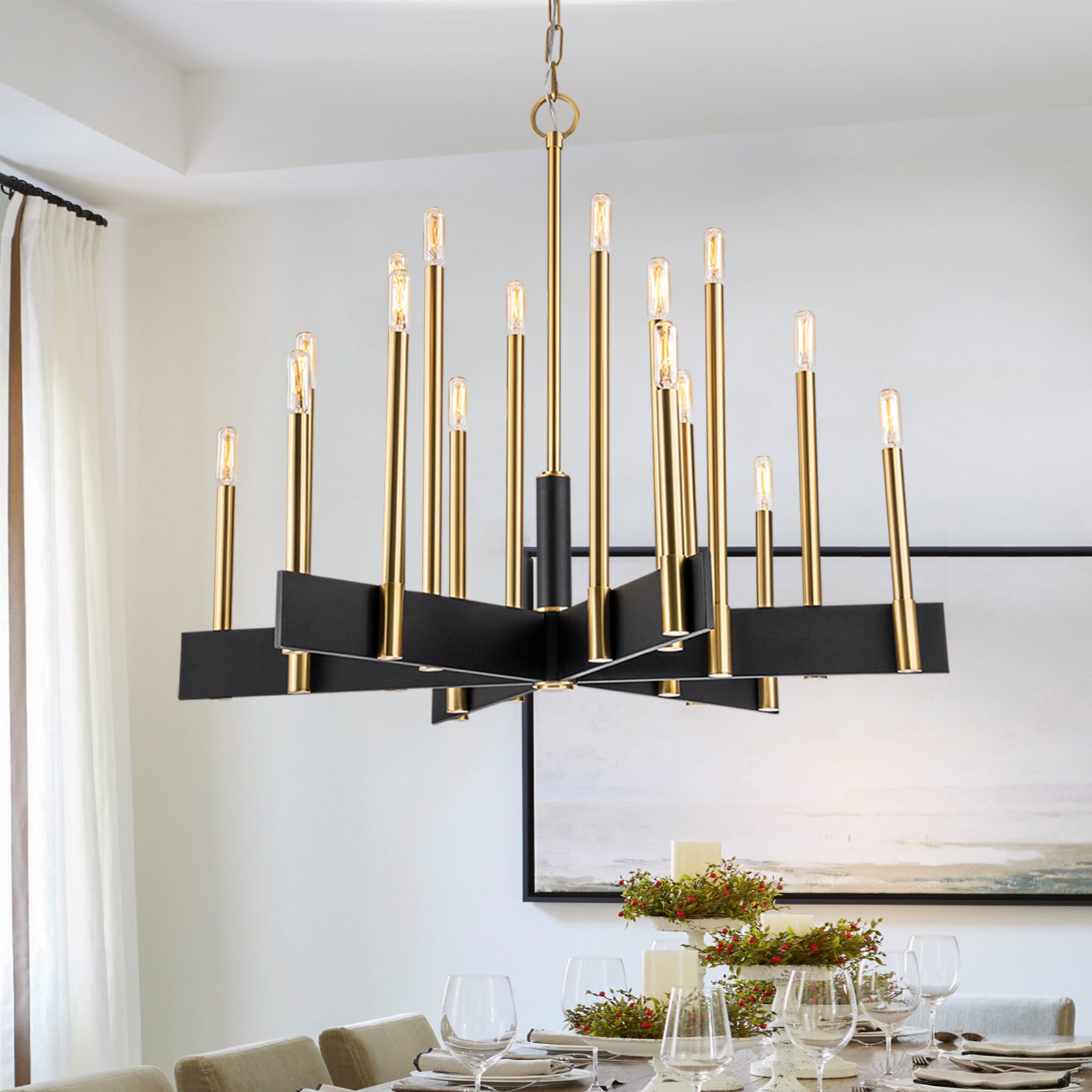 Brass candelabra best sale chandelier