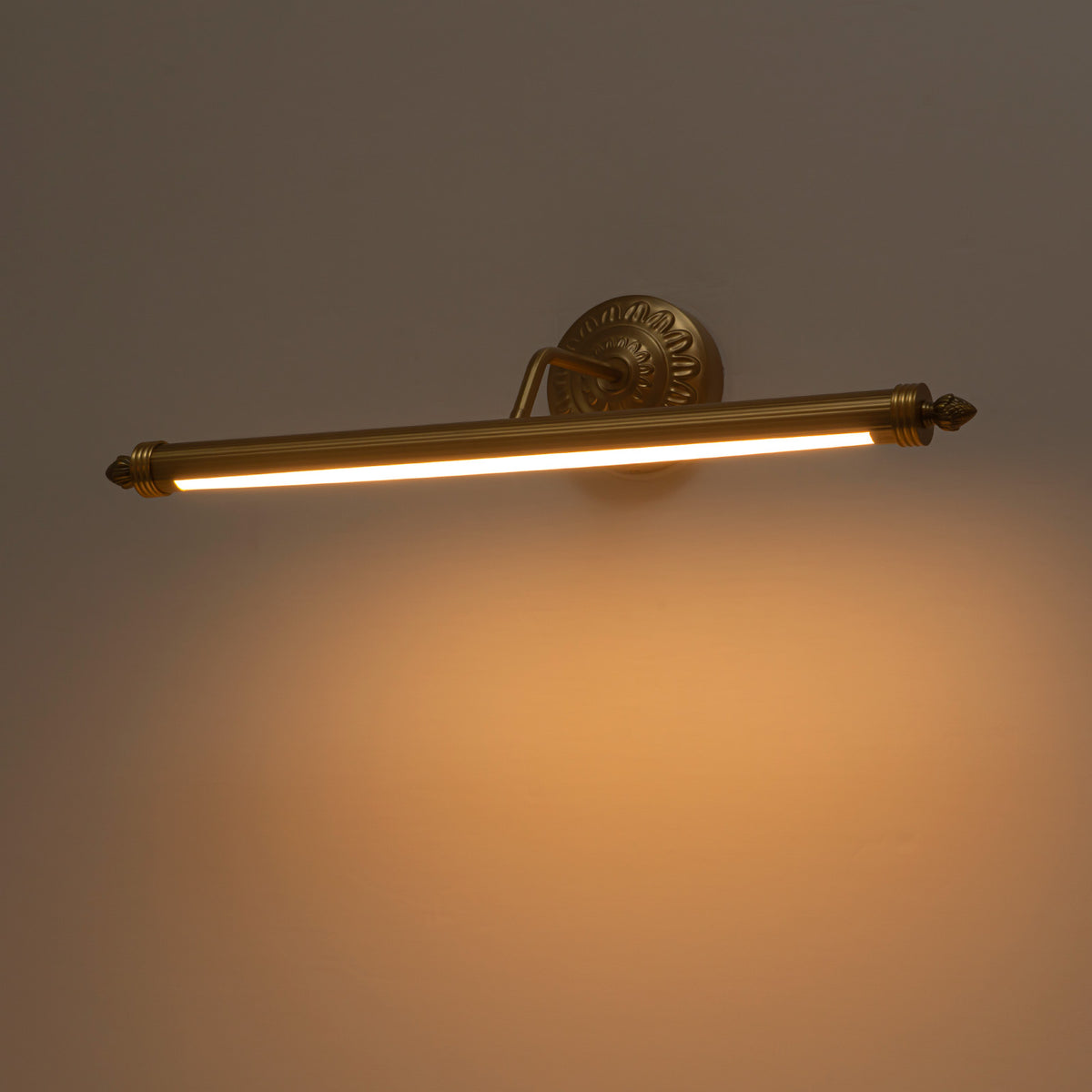Glowlings 1-Light Antique Brass LED Picture Light, Dimmable Wall Mounted Art Light Sconce for Paintings Gallery Display