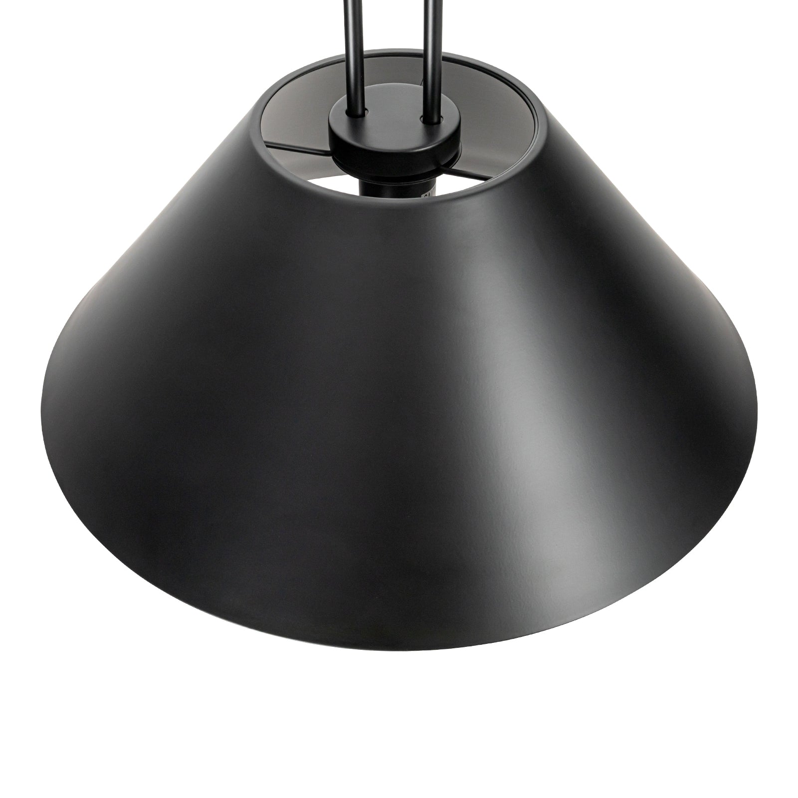 Glowlings 1-Light Modern 17"Wide Industrial Cone Black Dome Pendant Light Island Light