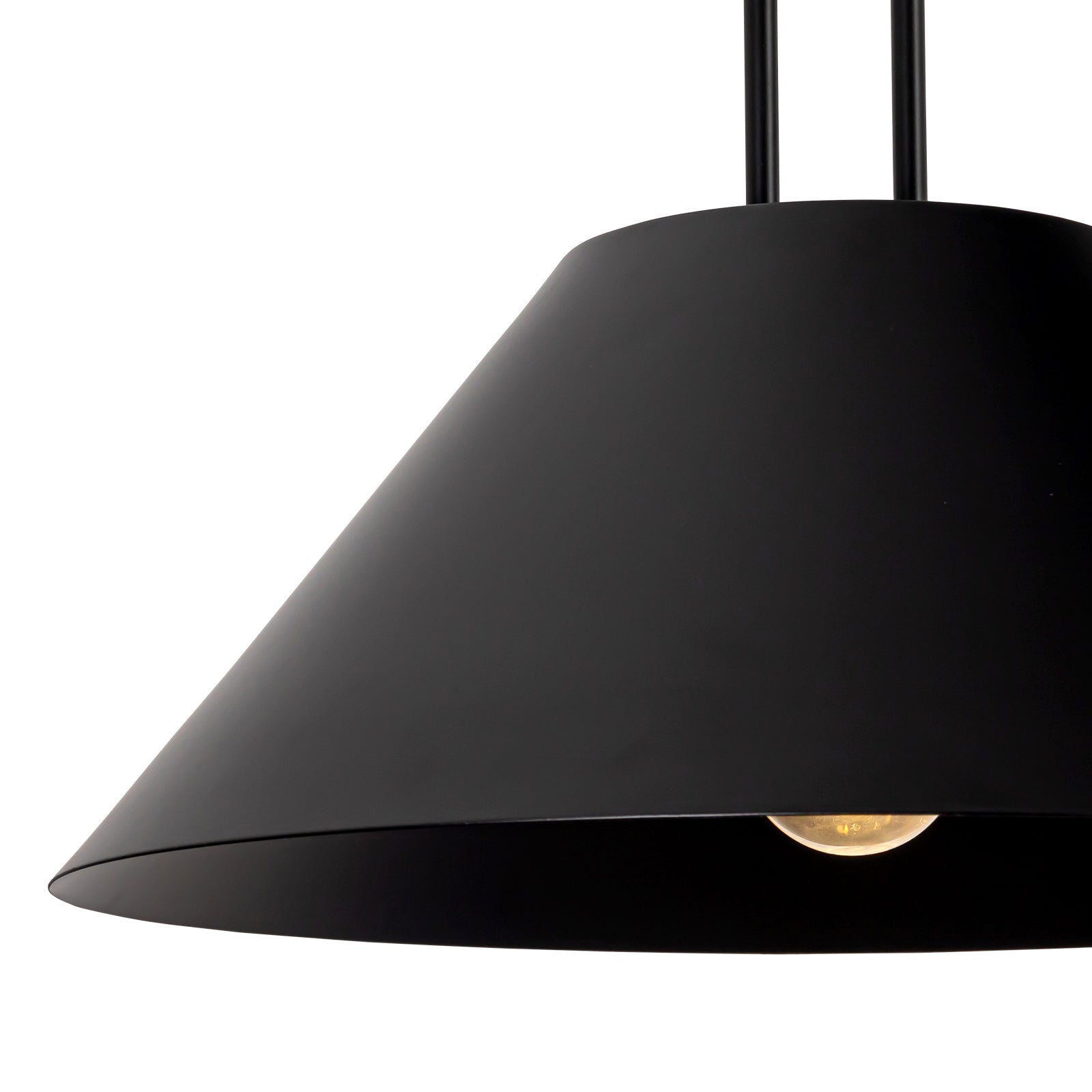Glowlings 1-Light Modern 17"Wide Industrial Cone Black Dome Pendant Light Island Light