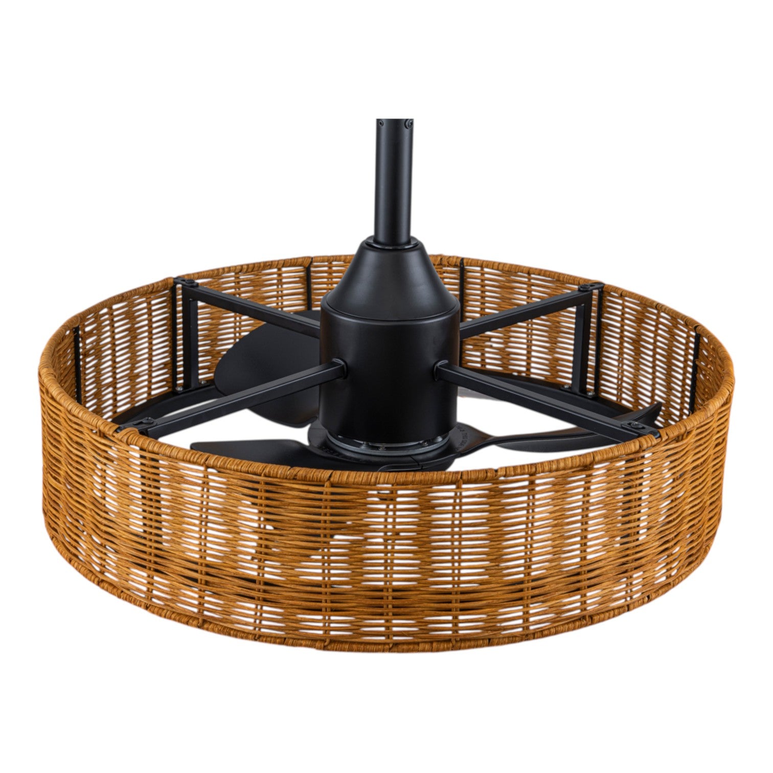 Glowlings 1-Light Boho Hand-Woven Rattan Ceiling Fan with Lights and Remote/APP Control, Caged Fandelier with Quiet Reversible DC Motor