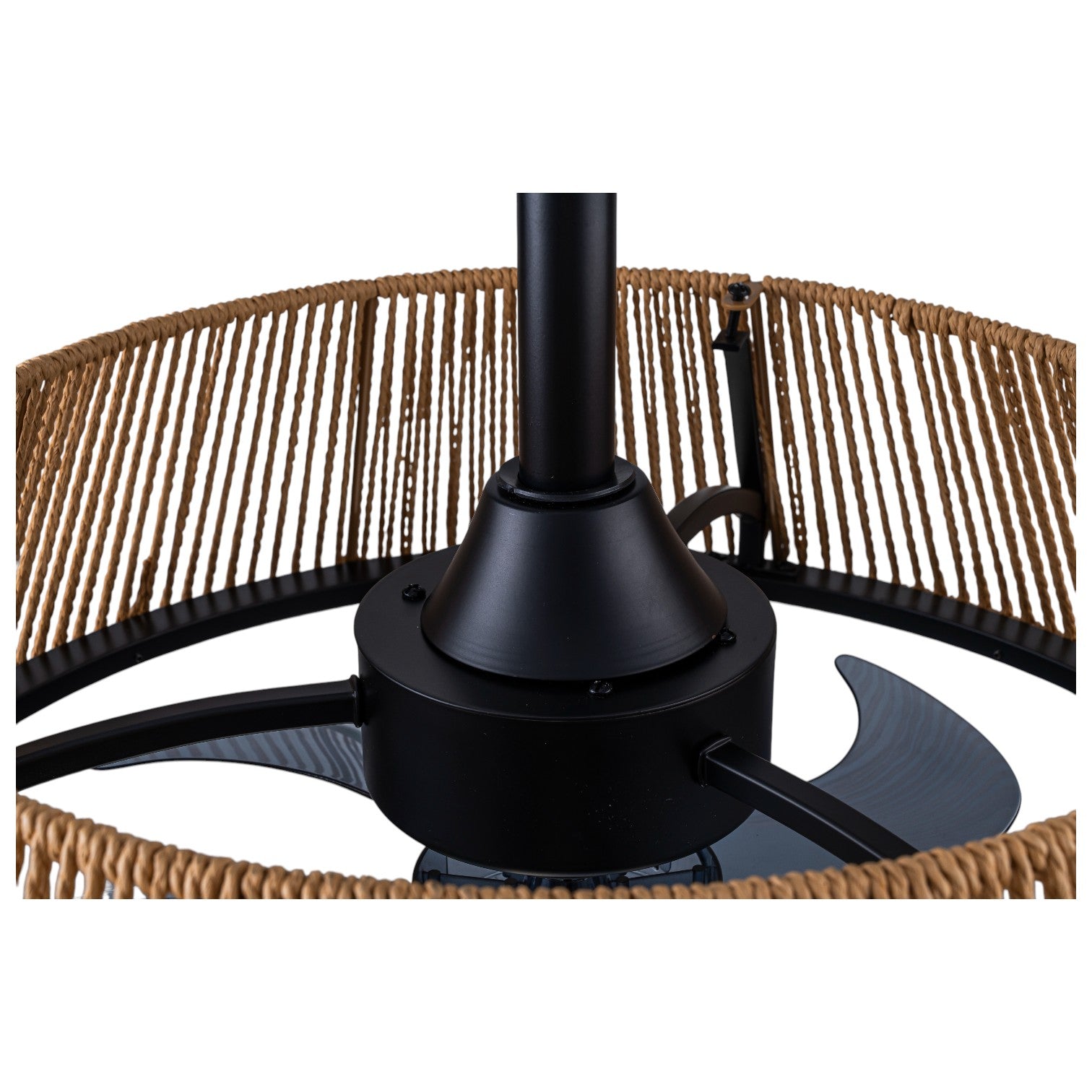 Glowlings 1-Light Boho Rattan Cone LED Ceiling Fan with Light 6-Speed DC Motor Remote