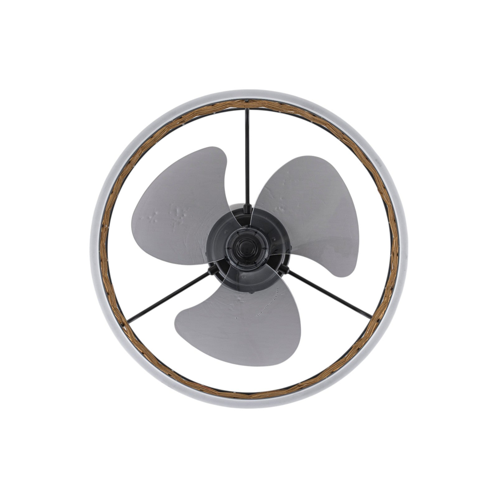 Glowlings 1-Light Boho Round Rattan Low Profile LED Ceiling Fan with Light with Remote & App Control