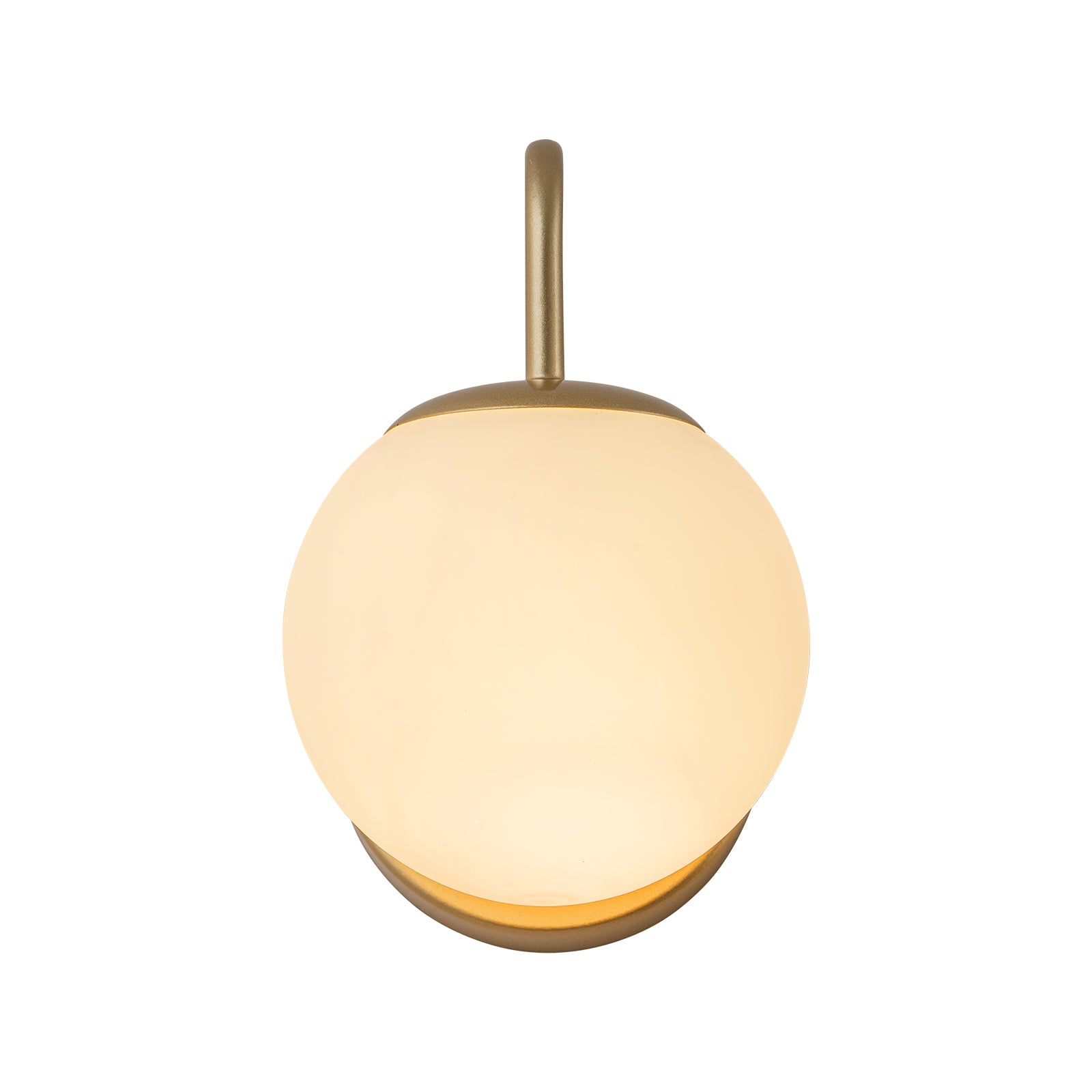 Glowlings Modern 1-Light Brass Globe Opal Glass Bathroom Wall Sconce