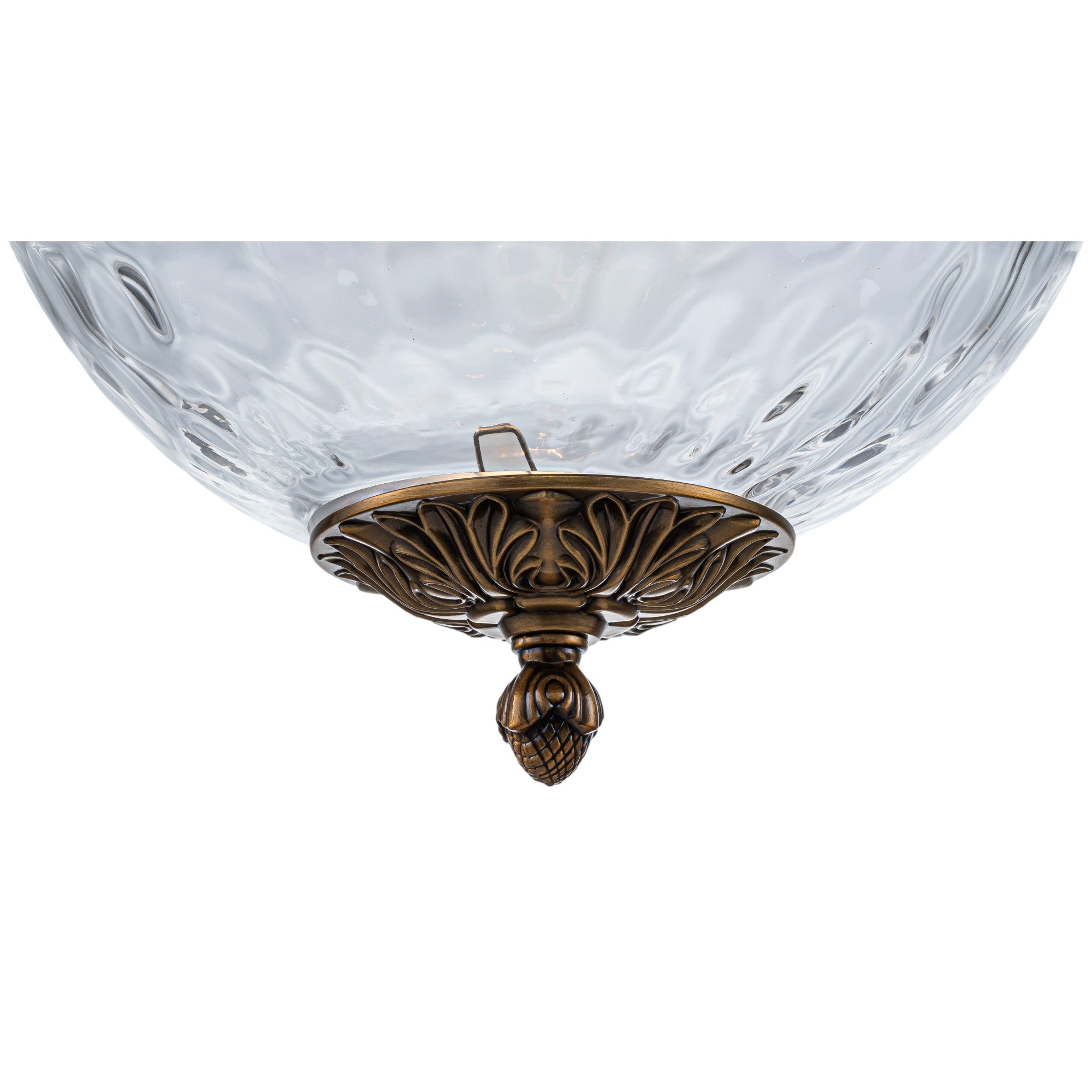Glowlings 1-Light Classic Aged Brass Clear Hammered Glass Globe Pendant Light
