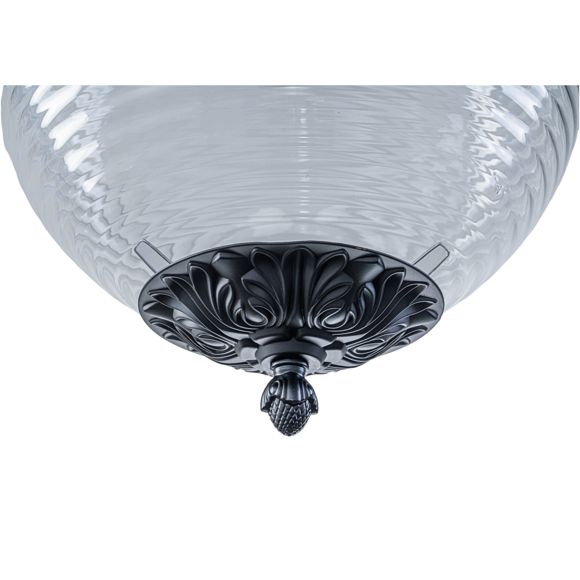 Glowlings 1-Light Classic Aged Brass/Black Clear Swirl Glass Globe Pendant Light