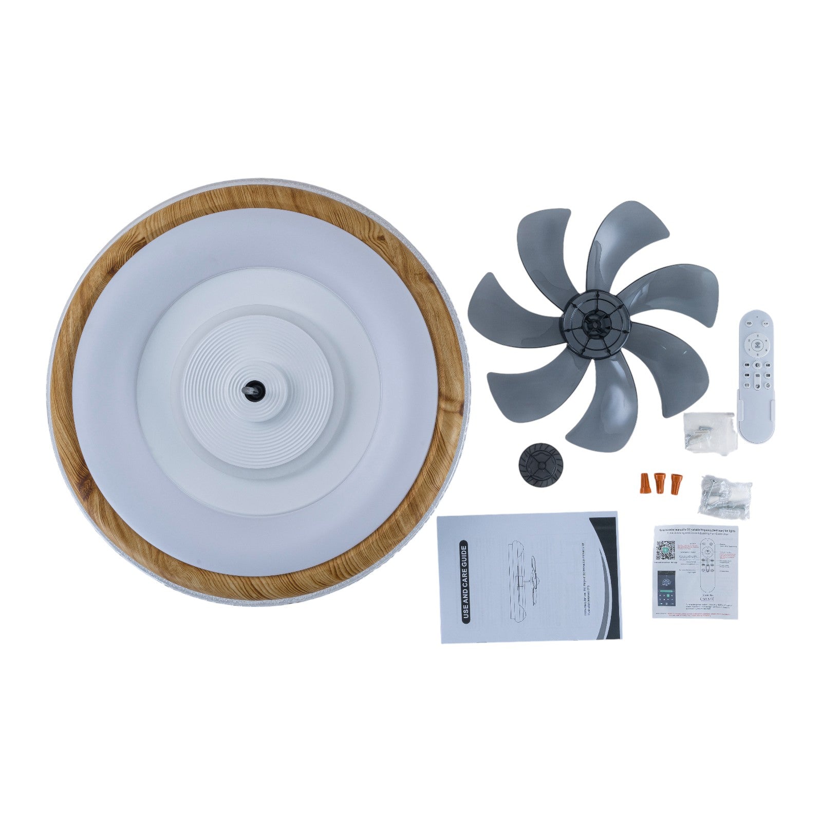 Glowlings 1-Light Modern Dimmable Wood LED Smart Ceiling Fan with Light