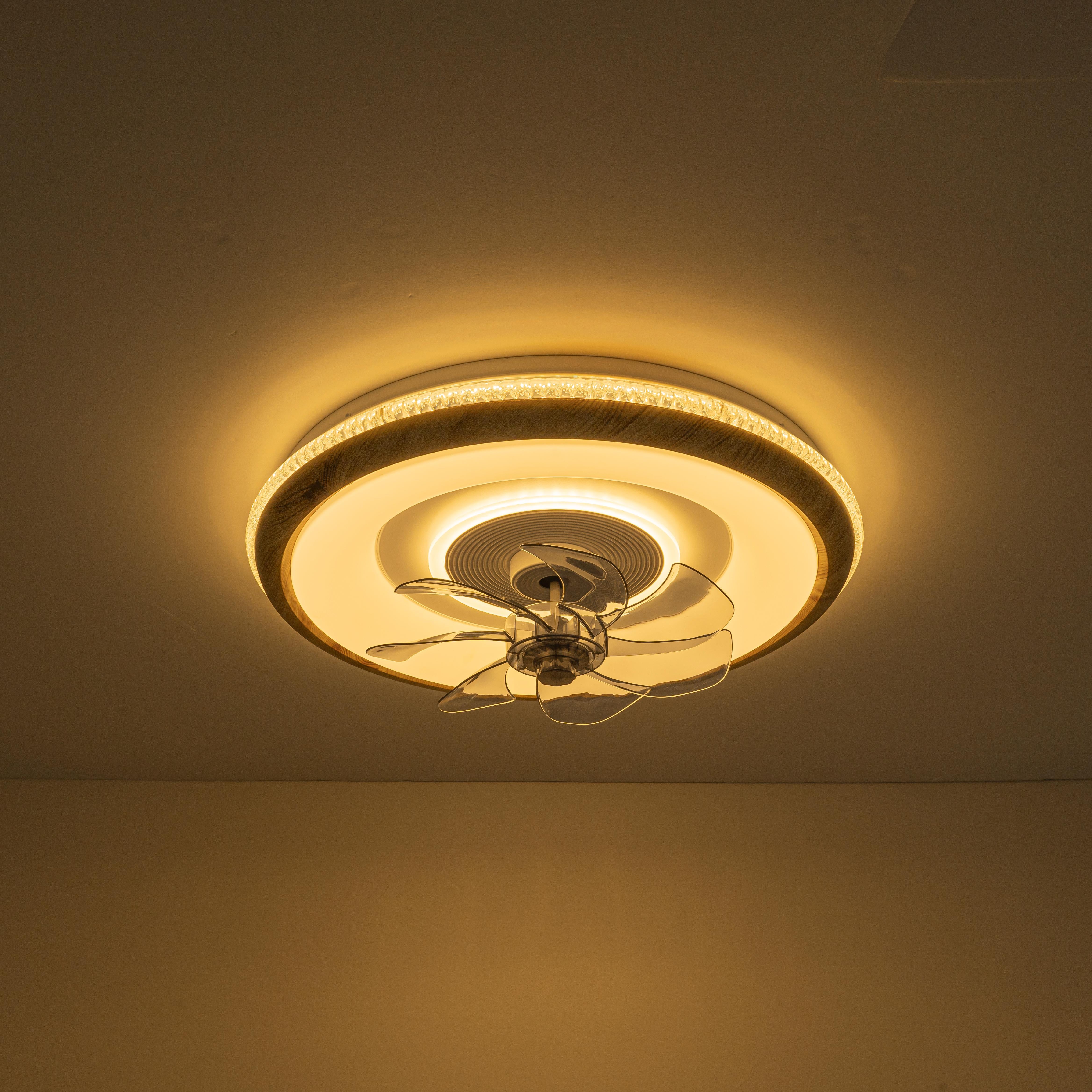 Glowlings 1-Light Modern Dimmable Wood LED Smart Ceiling Fan with Light