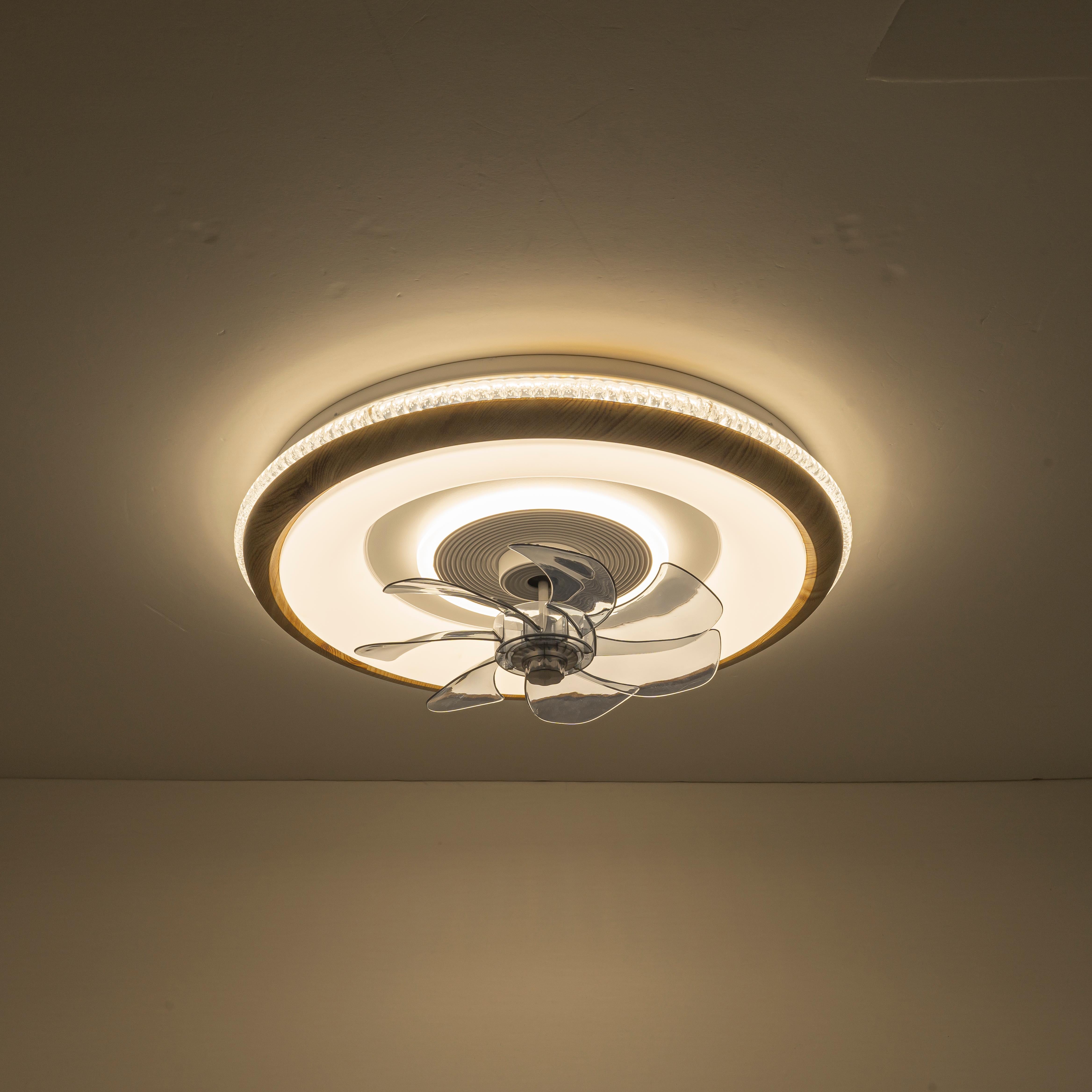 Glowlings 1-Light Modern Dimmable Wood LED Smart Ceiling Fan with Light