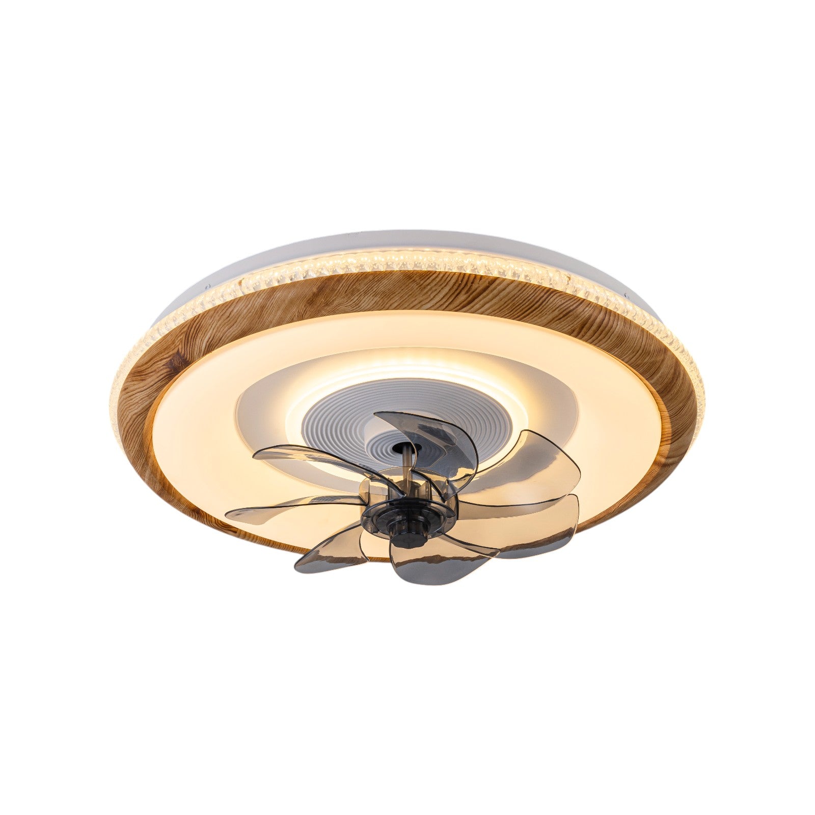 Glowlings 1-Light Modern Dimmable Wood LED Smart Ceiling Fan with Light