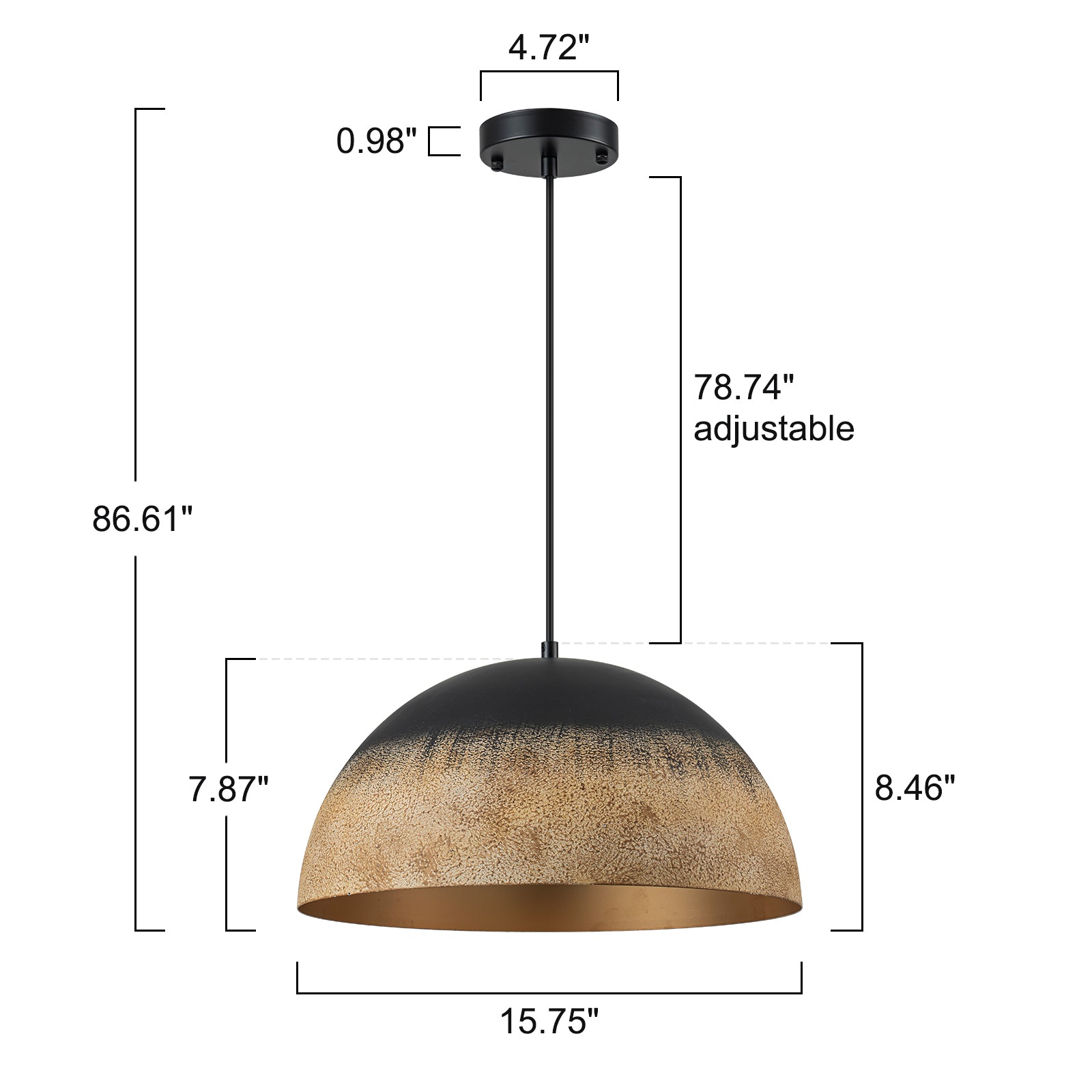 Glowlings 1-flammige, moderne Pendelleuchte mit Kuppel, 40,6 cm breit, Sandy Mud, Inselleuchte