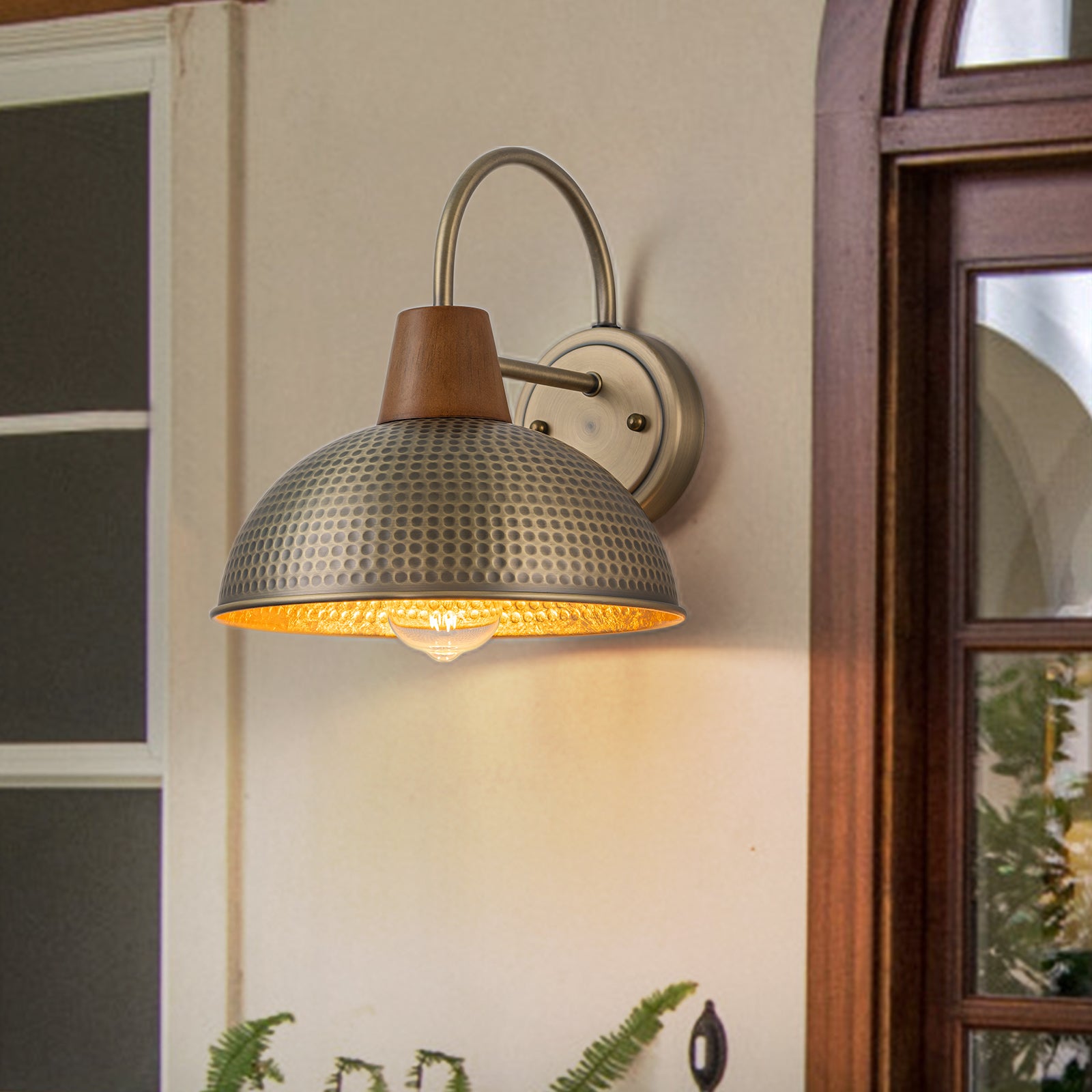 Hardware House Bennington 3-Light Wall Light - Antique Bronze Vanity Light With Amber Glass