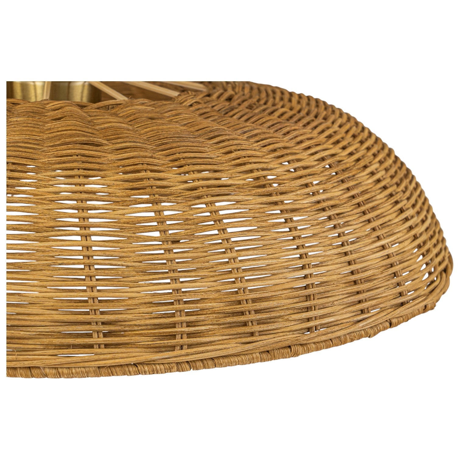 Glowlings 1-Light Farmhouse 18"Wide Dome Hand-Weave Rattan Pendant Light Island Light