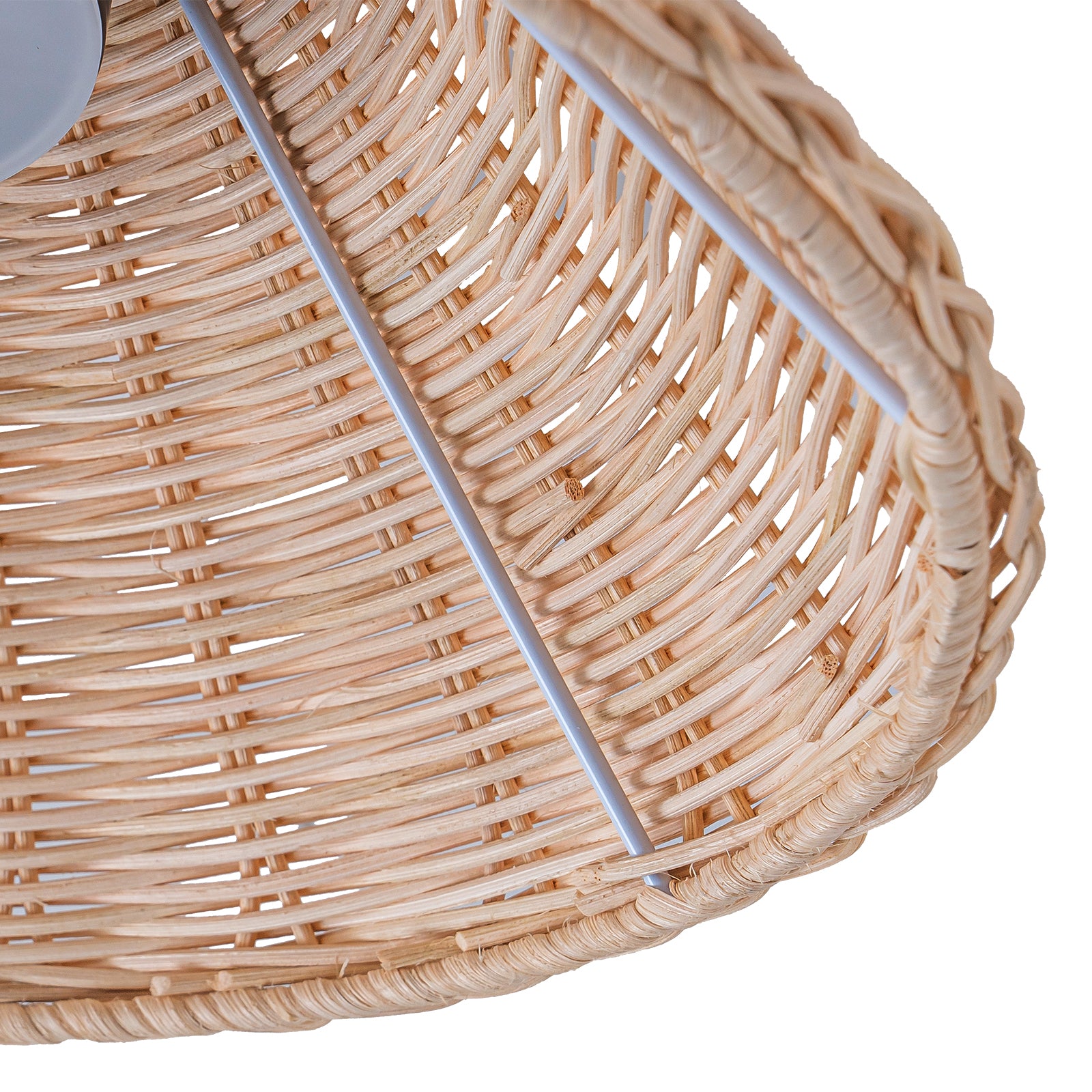 Glowlings 1-Light Farmhouse 14"Wide Dome Rattan LED Flush Mount Ceiling Light