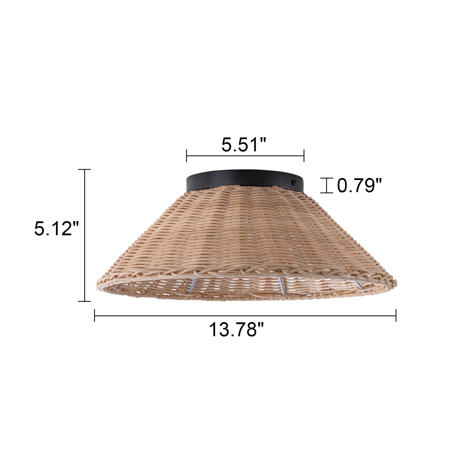 Glowlings 1-Light Farmhouse 14"Wide Dome Rattan LED Flush Mount Ceiling Light