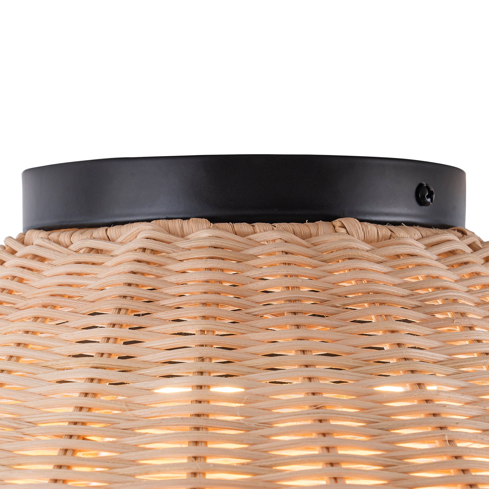 Glowlings 1-Light Farmhouse 14"Wide Dome Rattan LED Flush Mount Ceiling Light