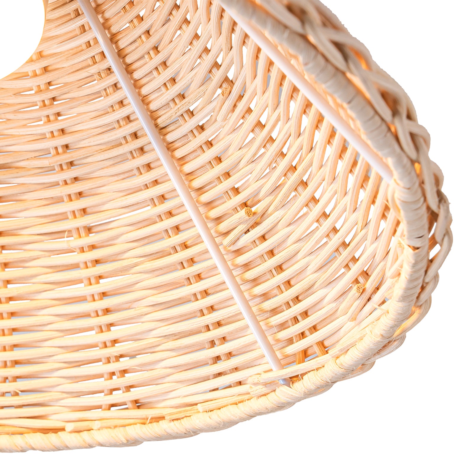 Glowlings 1-Light Farmhouse 14"Wide Dome Rattan LED Flush Mount Ceiling Light