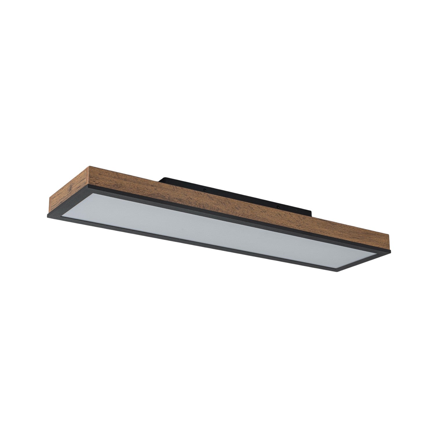 Glowlings 1-Light Farmhouse 32"Wide Linear Low Profile Rectangular Wood LED Flush Mount Ceiling Light
