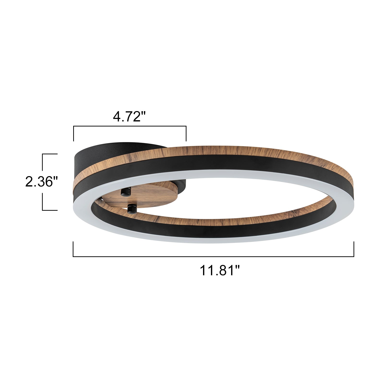 Glowlings 1-flammige LED-Deckenleuchte im Landhausstil, rund, Ring, Holz