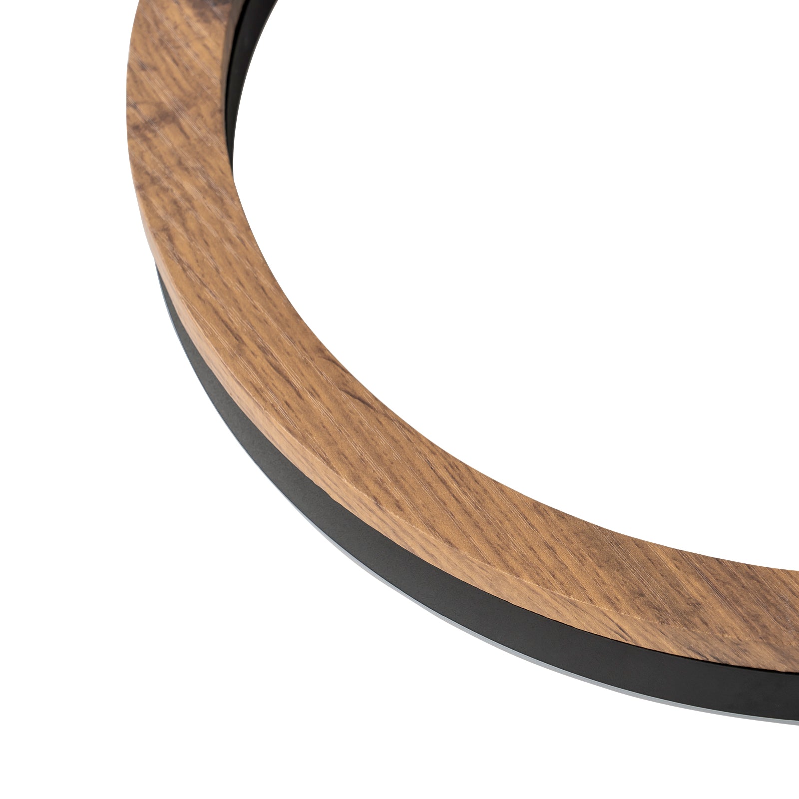 Glowlings 1-flammige LED-Deckenleuchte im Landhausstil, rund, Ring, Holz