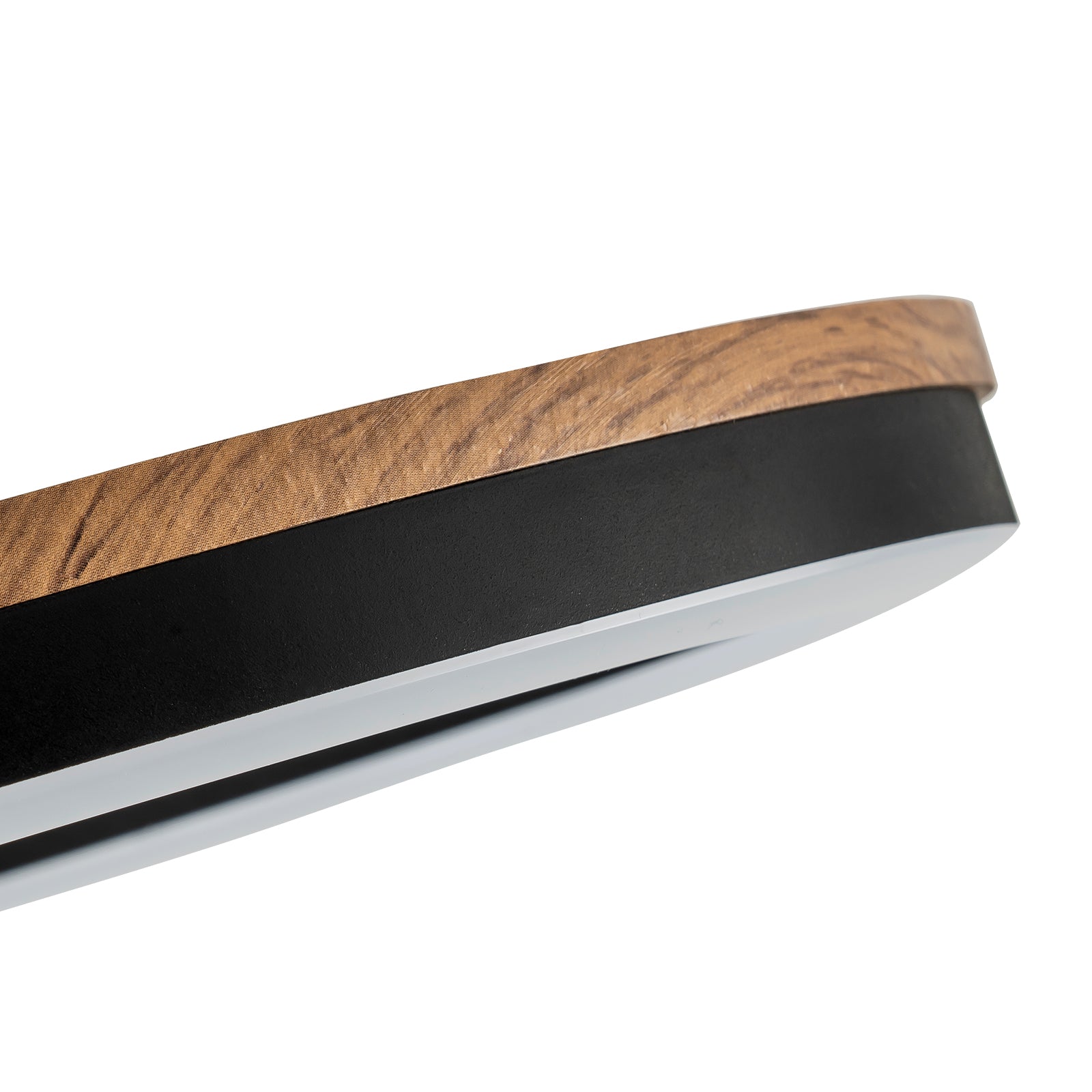 Glowlings 1-flammige LED-Deckenleuchte im Landhausstil, rund, Ring, Holz