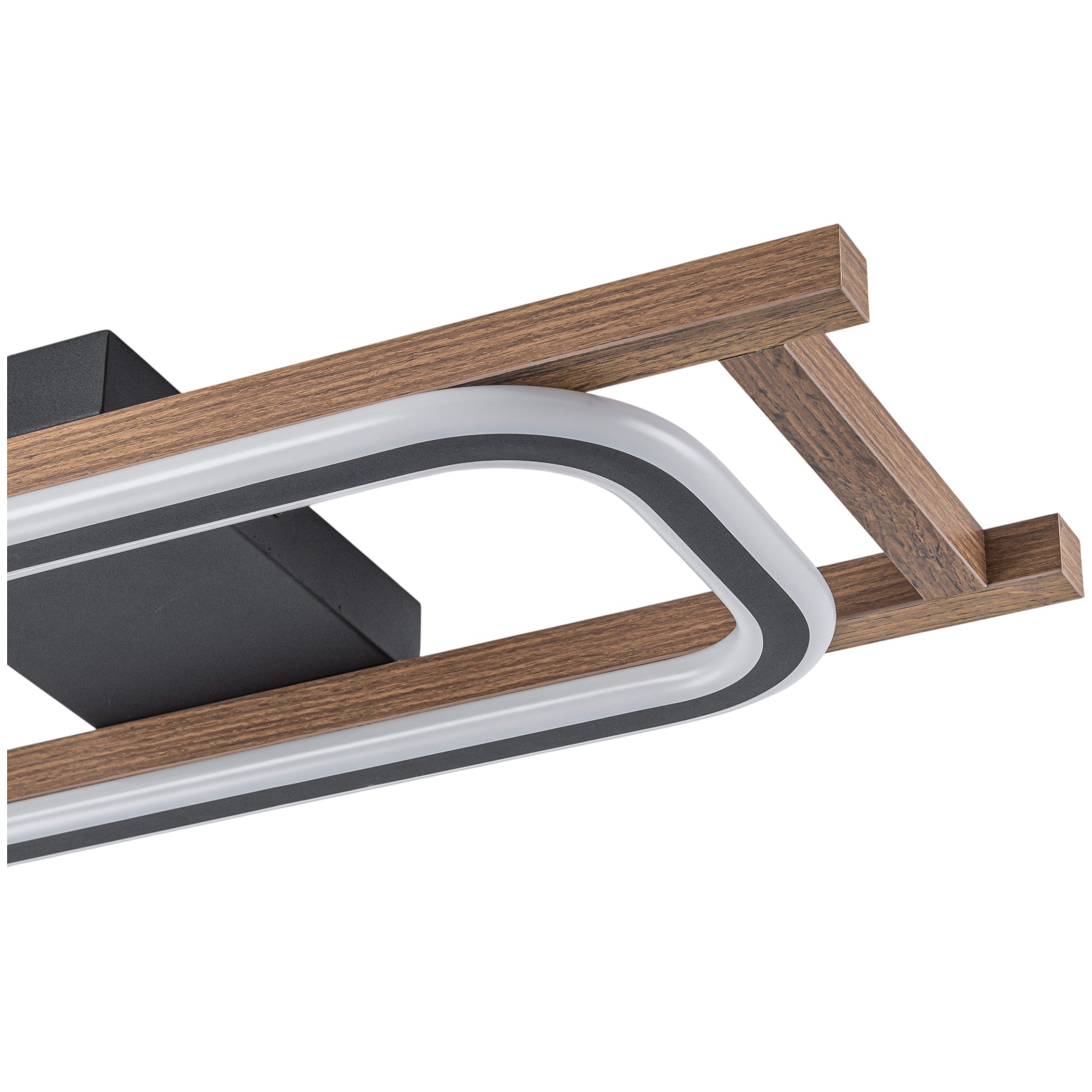 Glowlings 1/2/3-Light Farmhouse Rounded Rectangular LED Wood Flush Mount Celiling Light