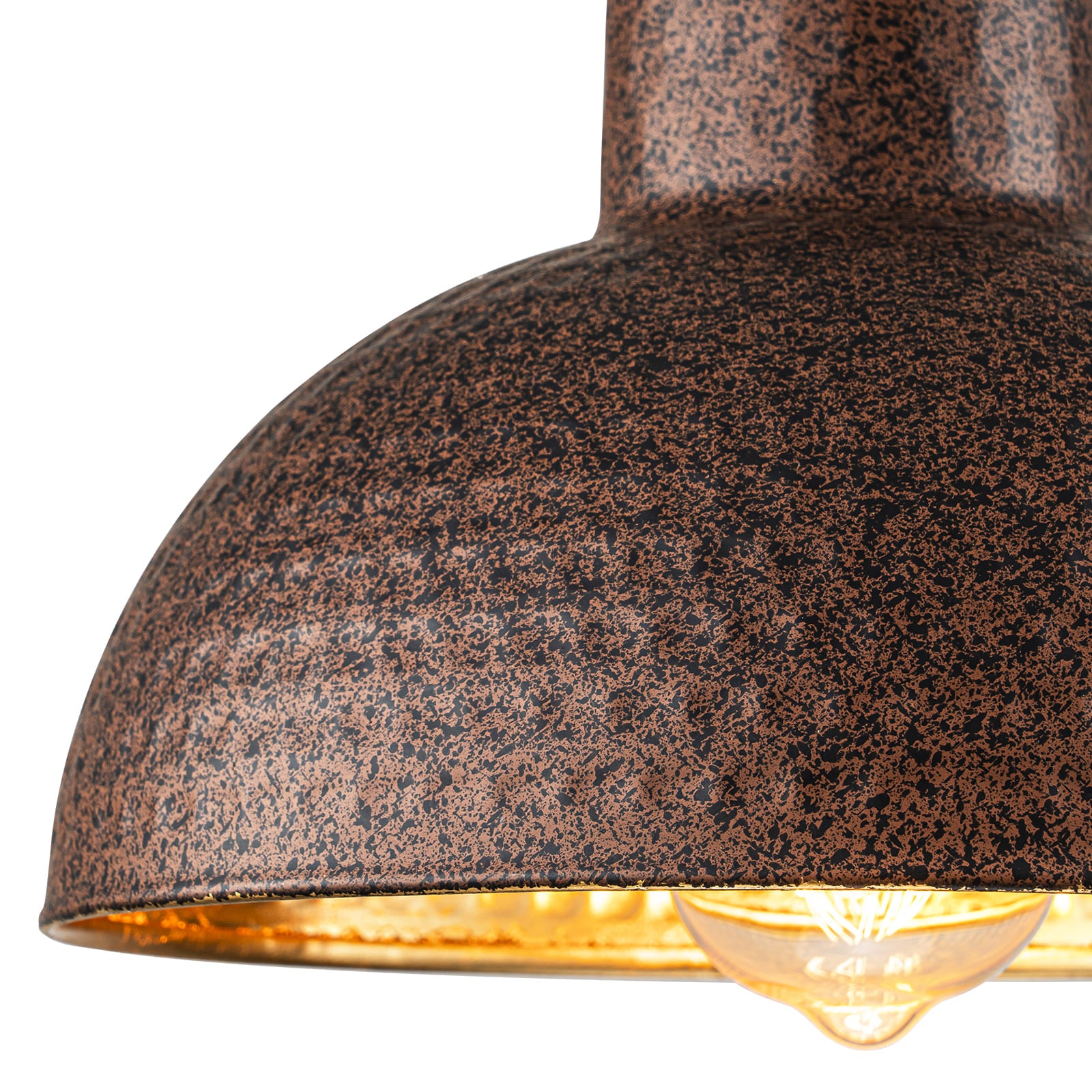 Glowlings 1-flammige Farmhouse Rusty Hammered Small Dome Kupfer-Pendelleuchte