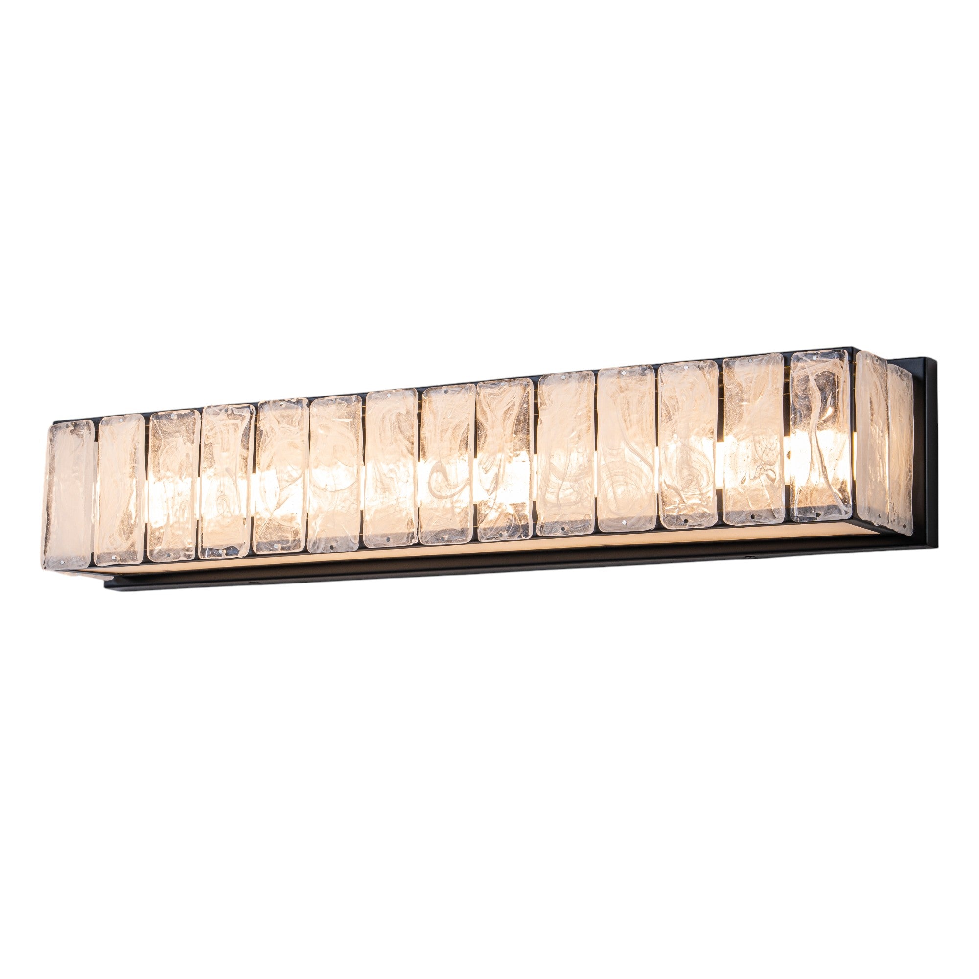 Glowlings 1-Light Modern 25"Wide Frosted Cloud Glass Rectangular LED Bathroom Vanity Light