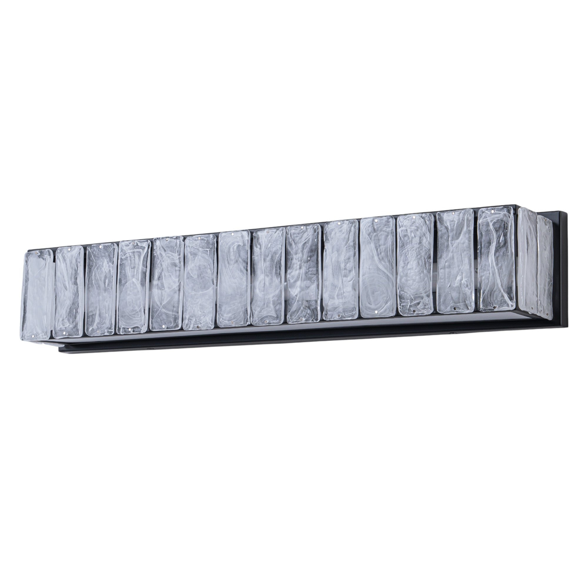Glowlings 1-Light Modern 25"Wide Frosted Cloud Glass Rectangular LED Bathroom Vanity Light