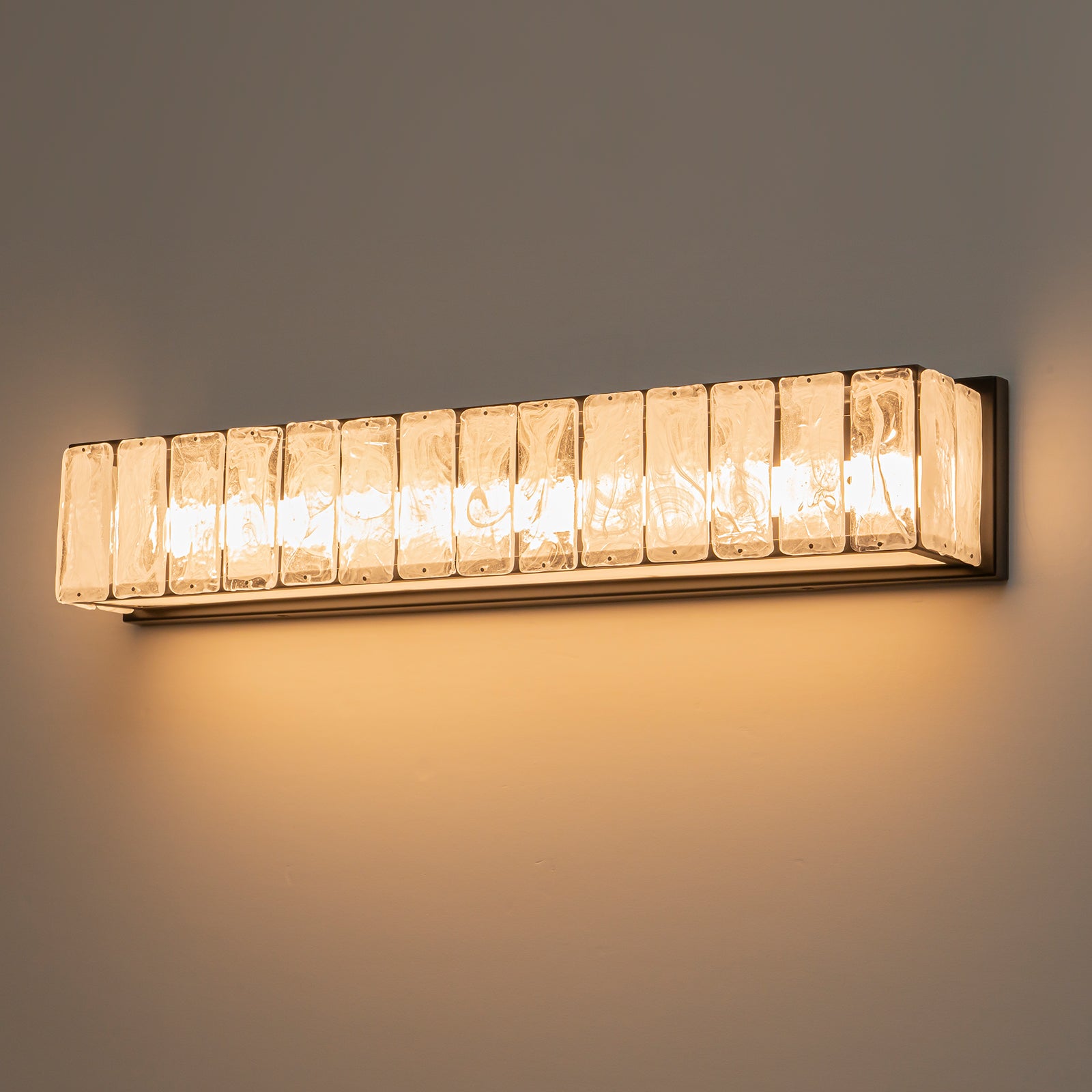 Glowlings 1-Light Modern 25"Wide Frosted Cloud Glass Rectangular LED Bathroom Vanity Light