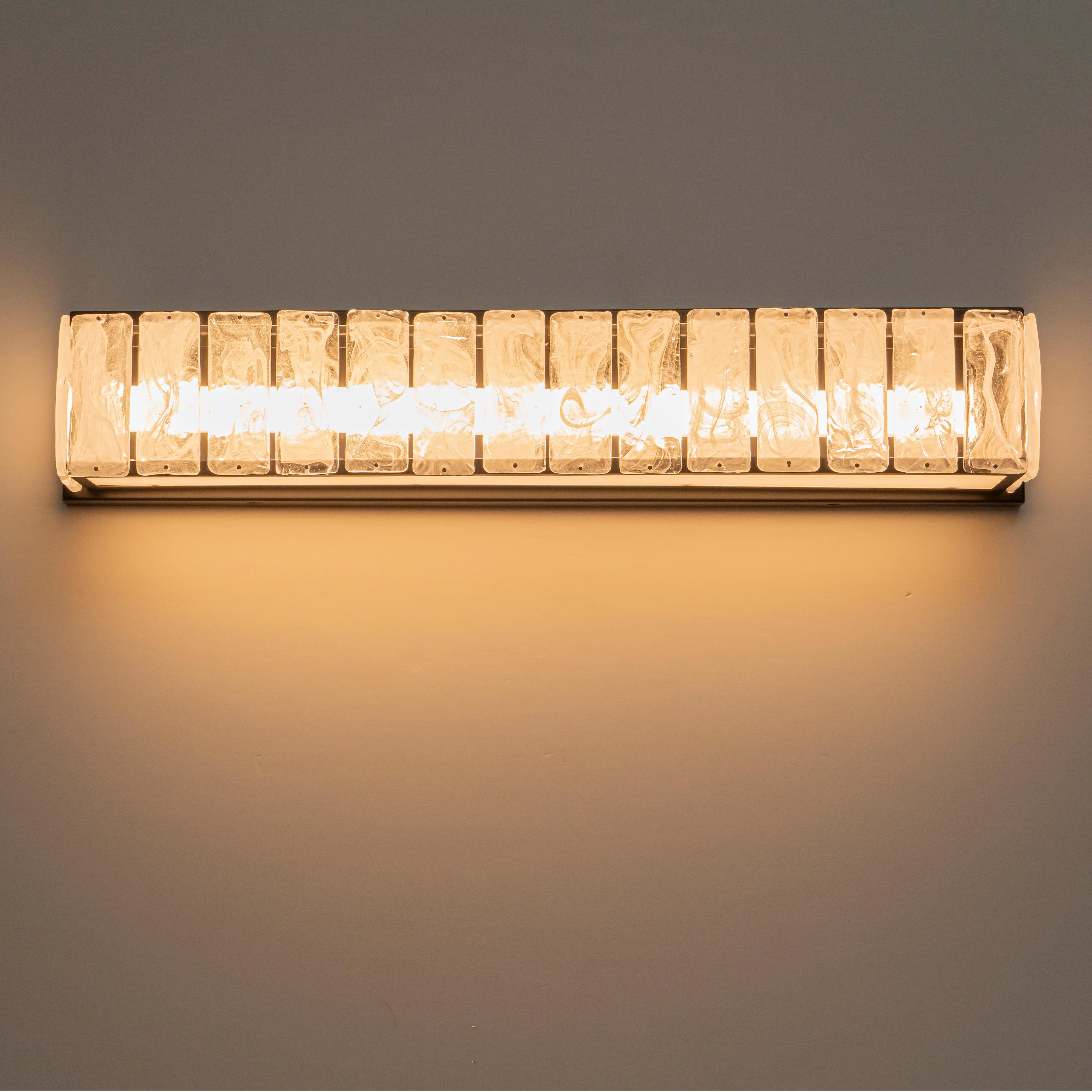 Glowlings 1-Light Modern 25"Wide Frosted Cloud Glass Rectangular LED Bathroom Vanity Light