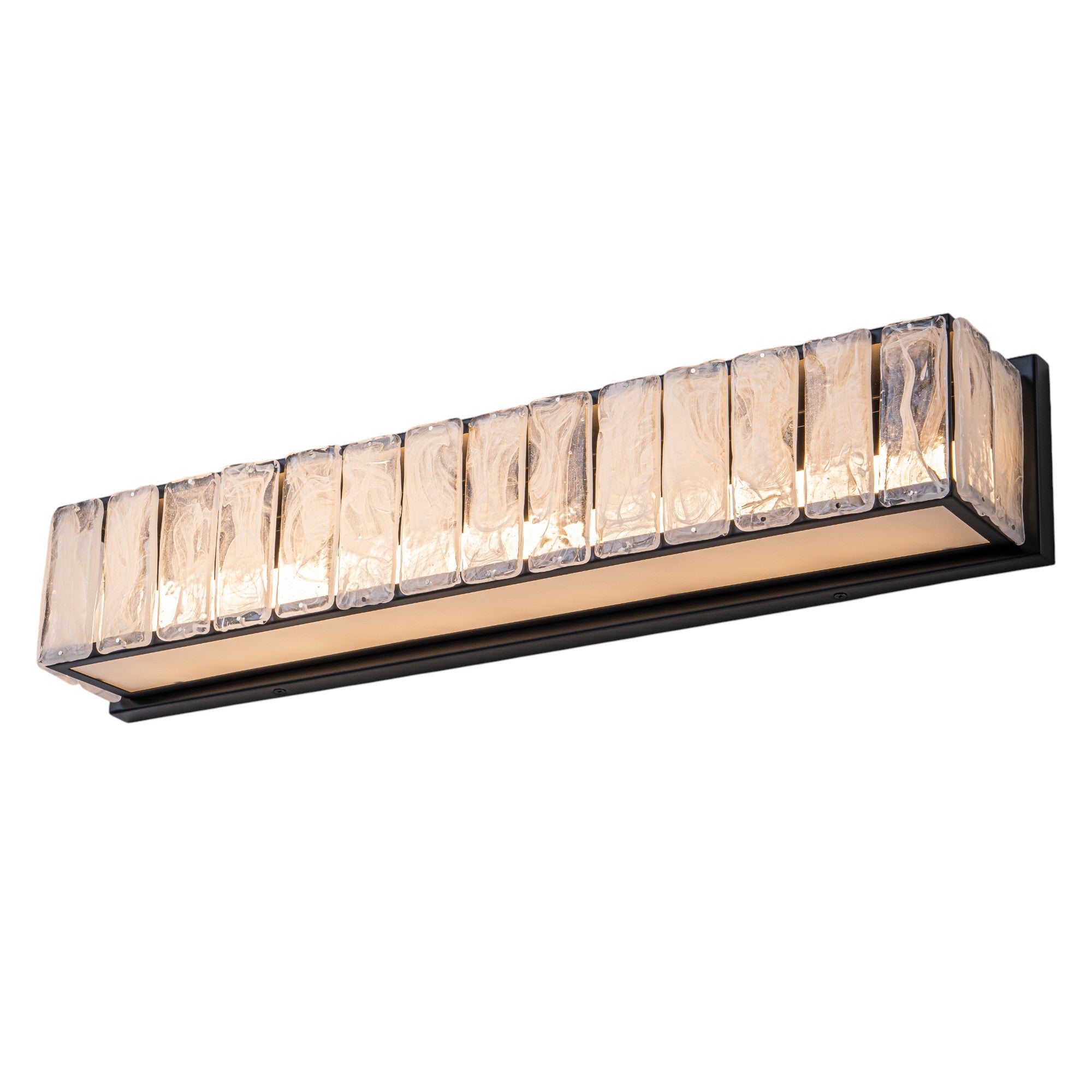 Glowlings 1-Light Modern 25"Wide Frosted Cloud Glass Rectangular LED Bathroom Vanity Light