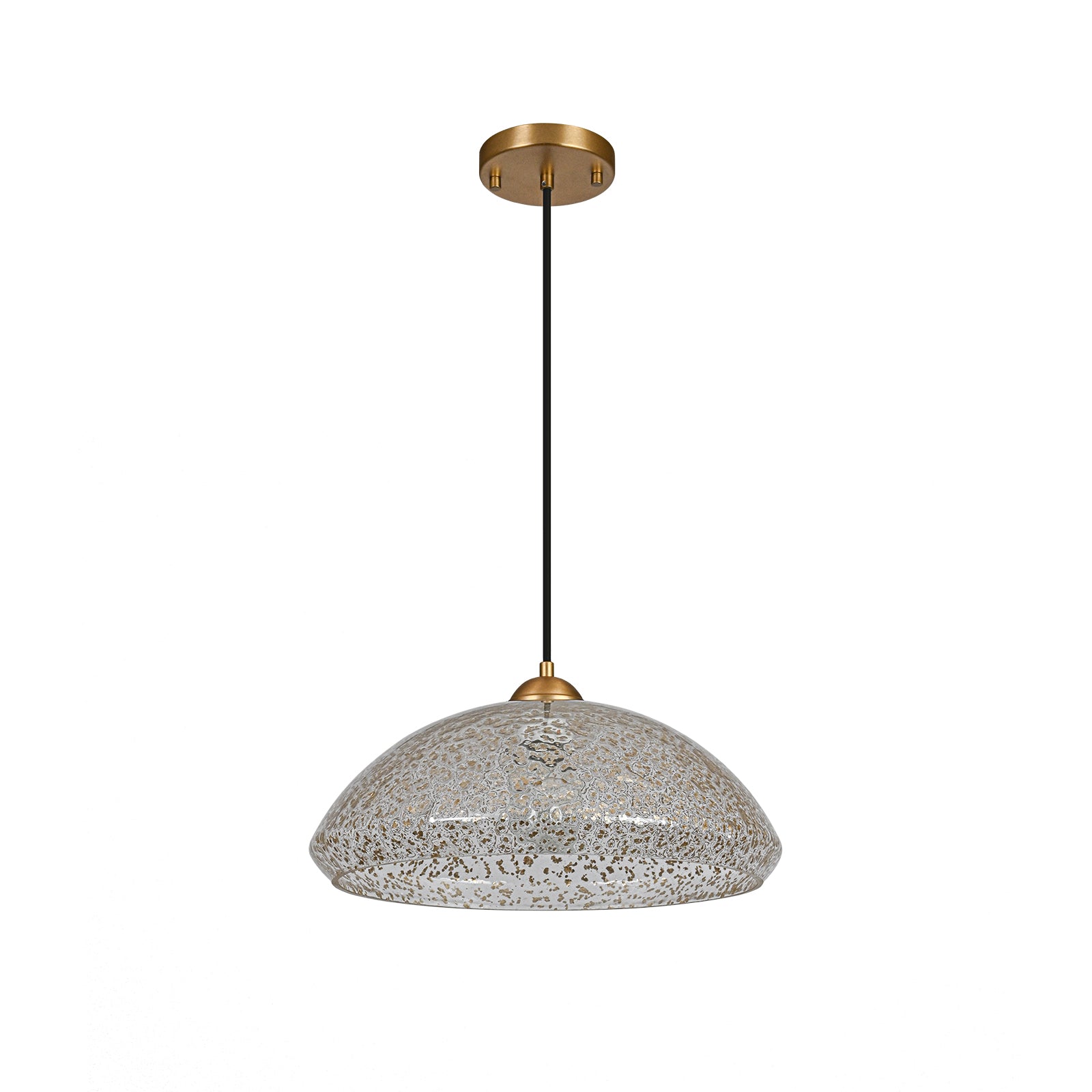 Glowlings 1-flammige, moderne 38,1 cm breite Pendelleuchte aus goldenem Glas für die Küche, Inselleuchte