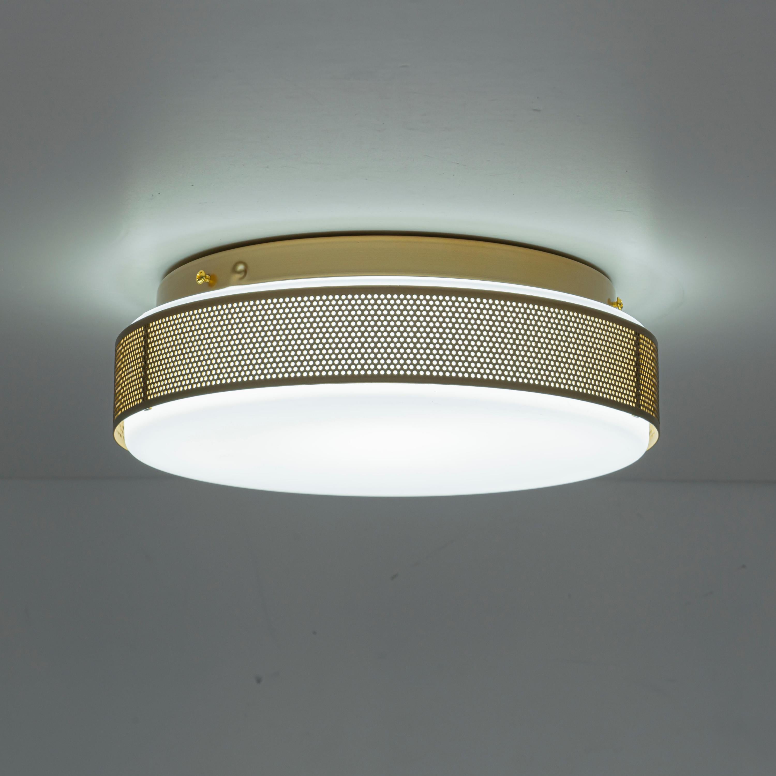 Glowlings 1-Light Modern 12"Wide Gold Round Opal Glass LED Flush Mount with 5-CCT Selectable Switch