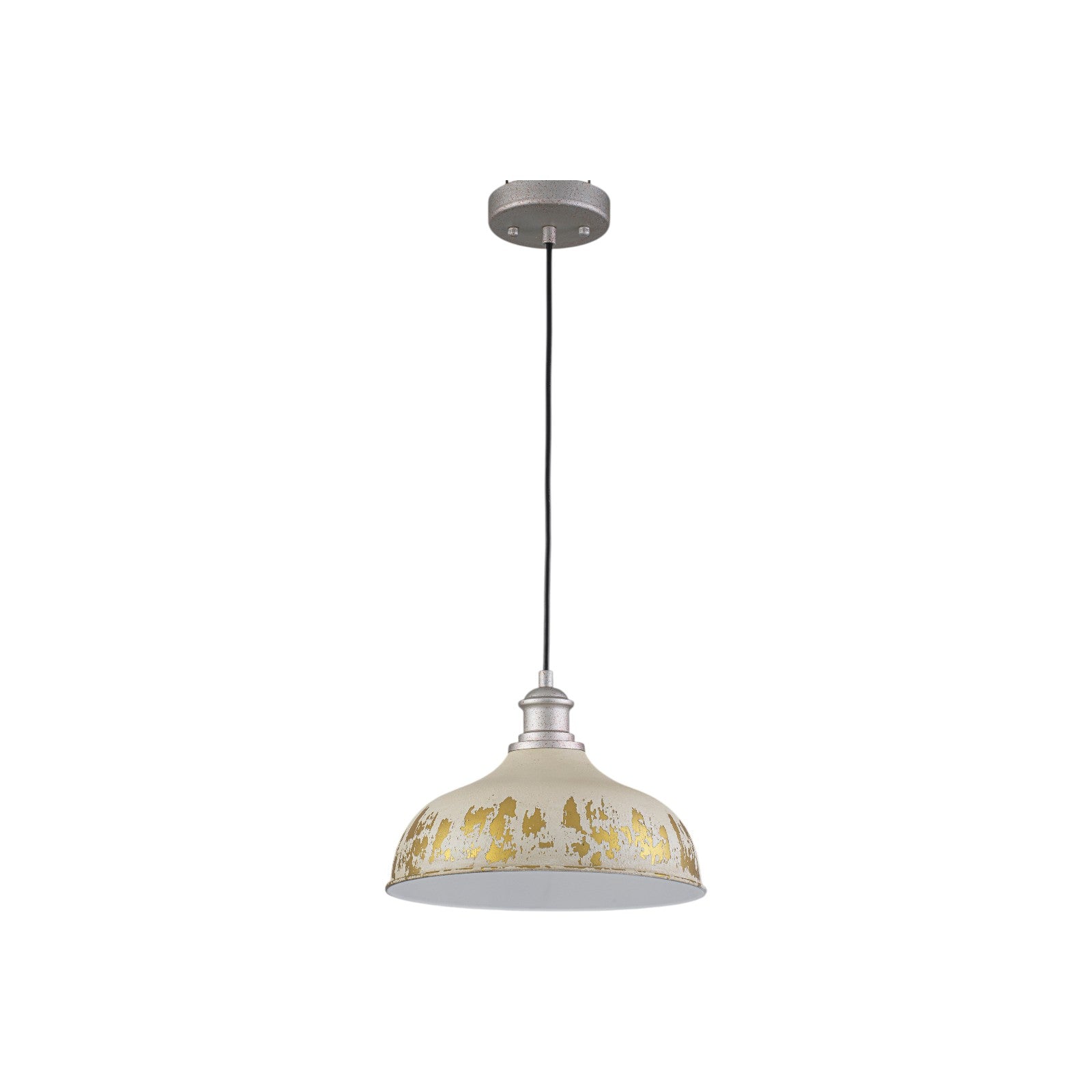 Glowlings 1-Light Industrial Antique Gold Distressing Small Dome Pendant Light Island Light